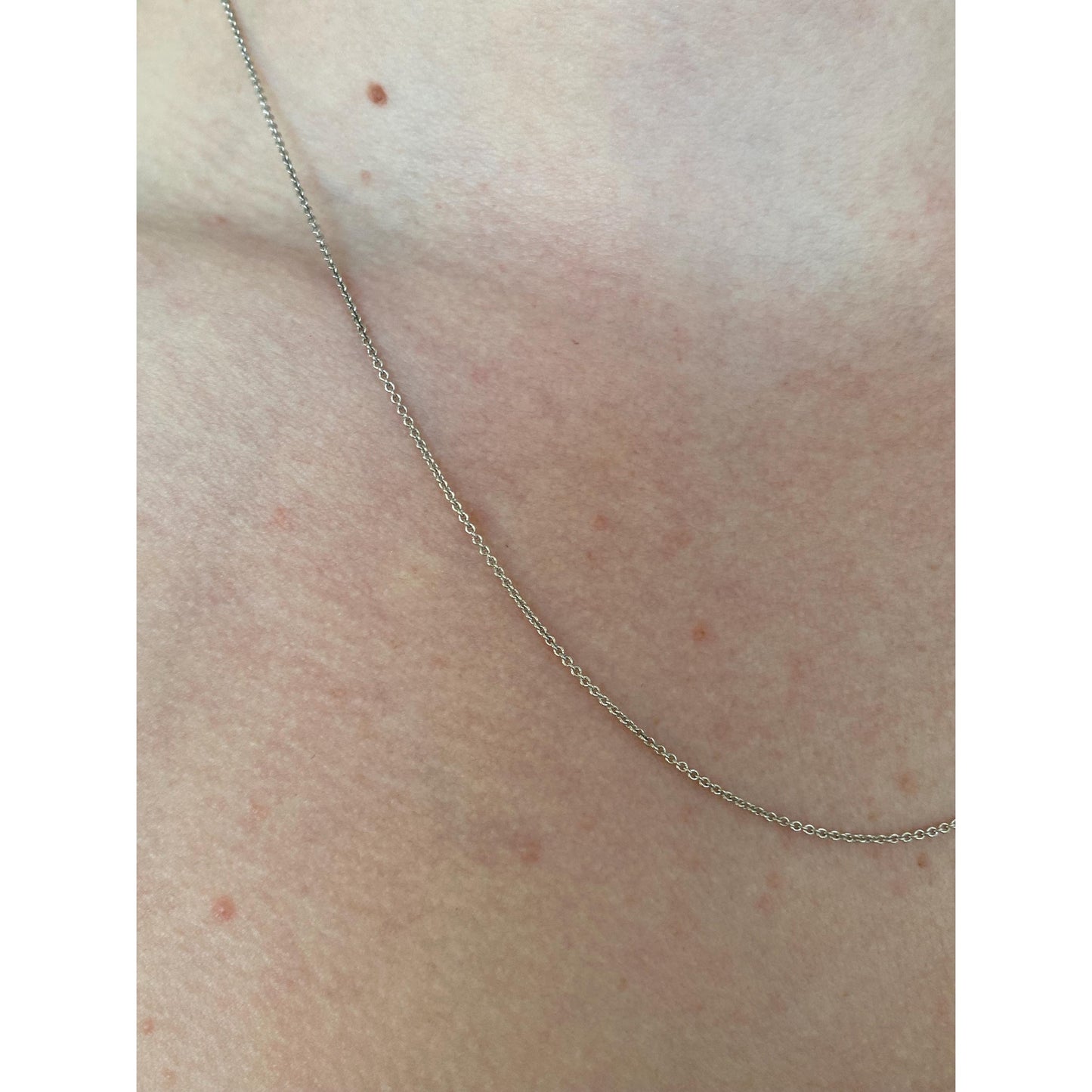 Vintage Solid 14k White Gold Tight Rolo Chain Necklace - 18.75 inches