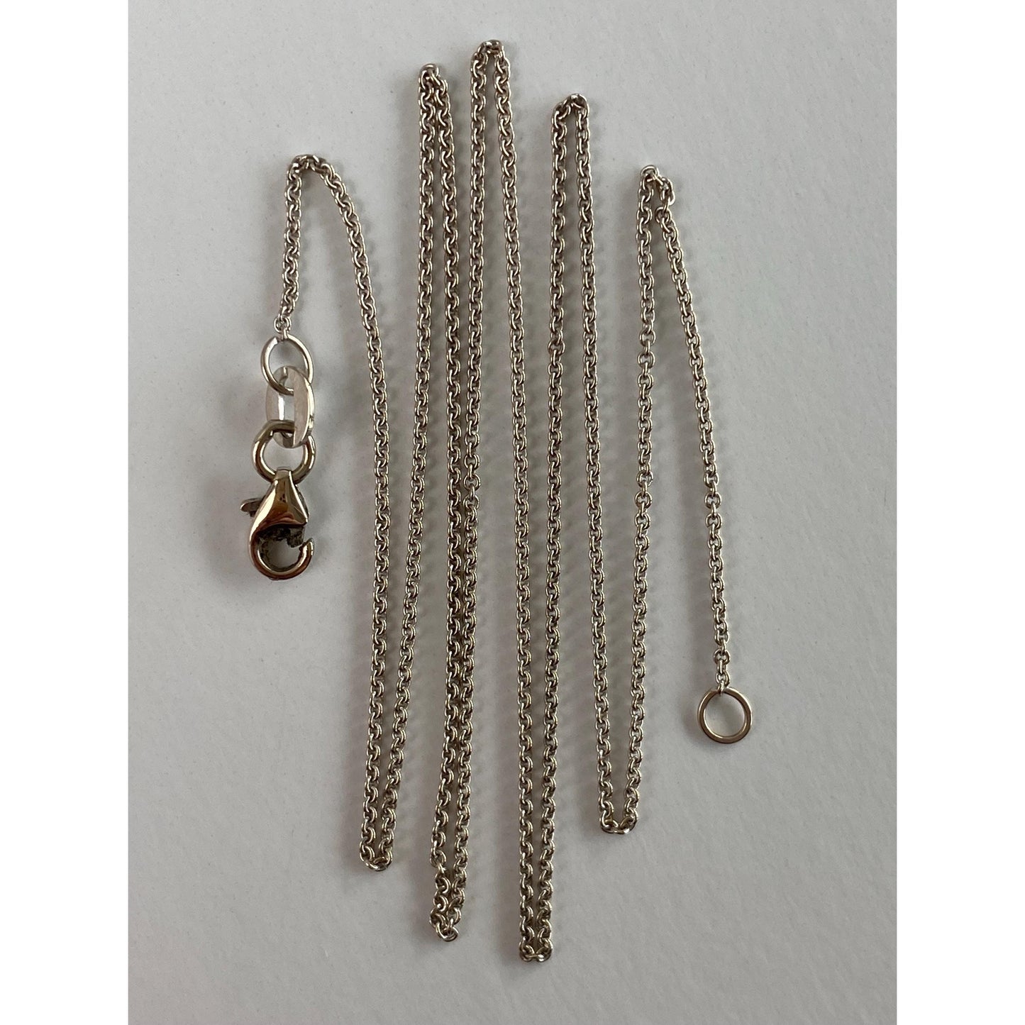 Vintage Solid 14k White Gold Tight Rolo Chain Necklace - 18.75 inches