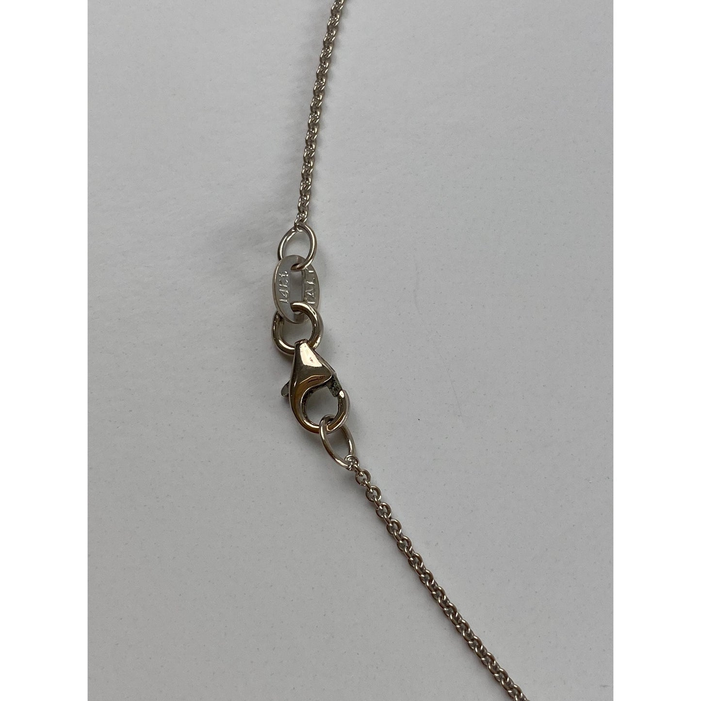 Vintage Solid 14k White Gold Tight Rolo Chain Necklace - 18.75 inches