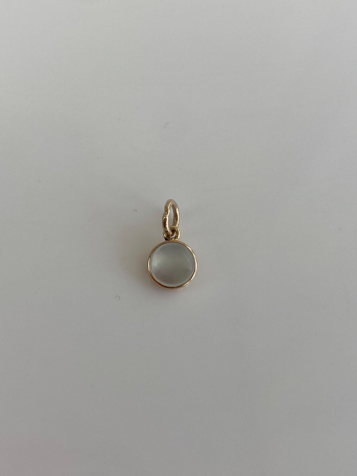 Vintage Solid 14k Yellow Gold Small Mother of Pearl Cufflink Conversion Charm