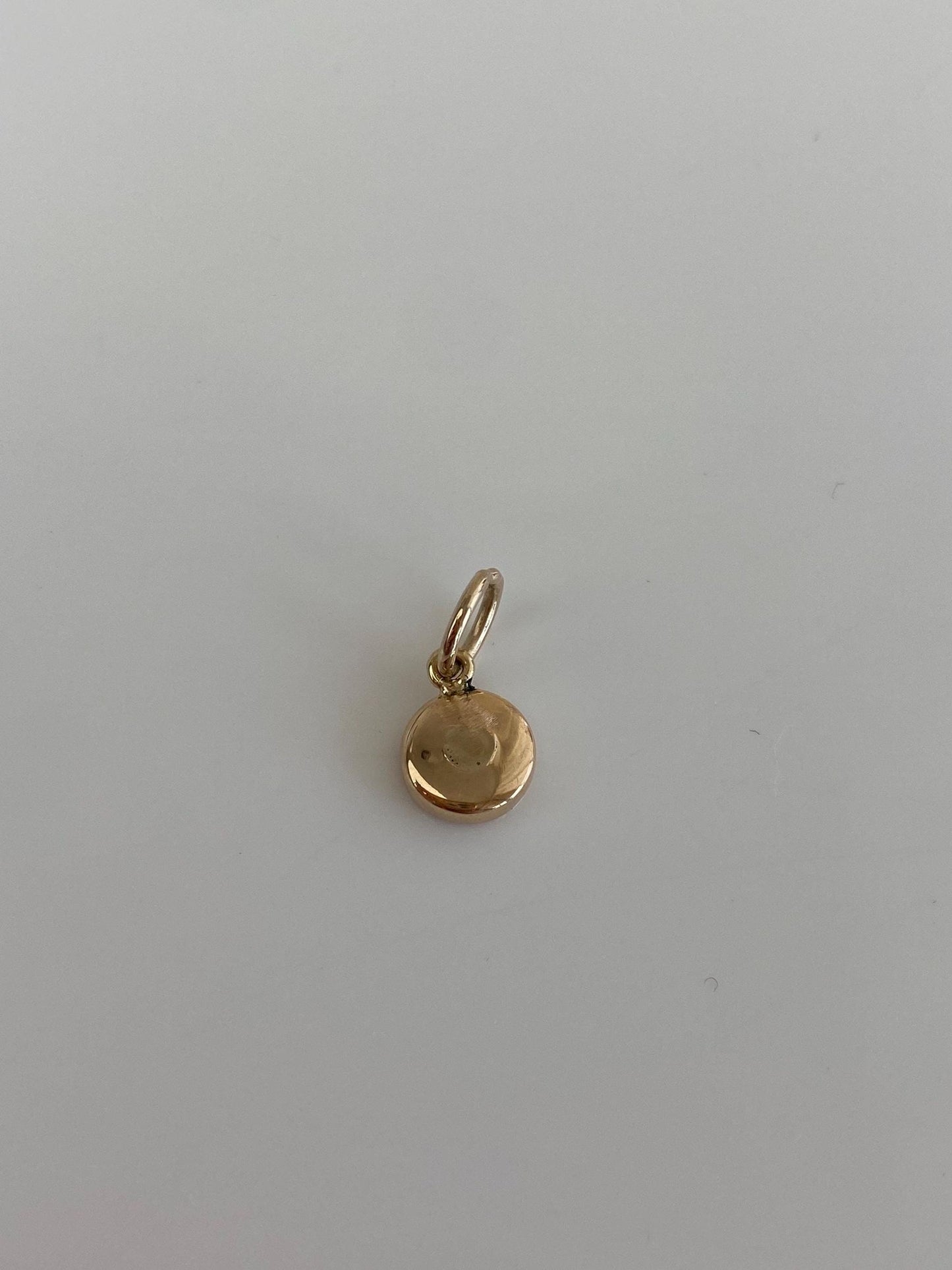 Vintage Solid 14k Yellow Gold Small Mother of Pearl Cufflink Conversion Charm