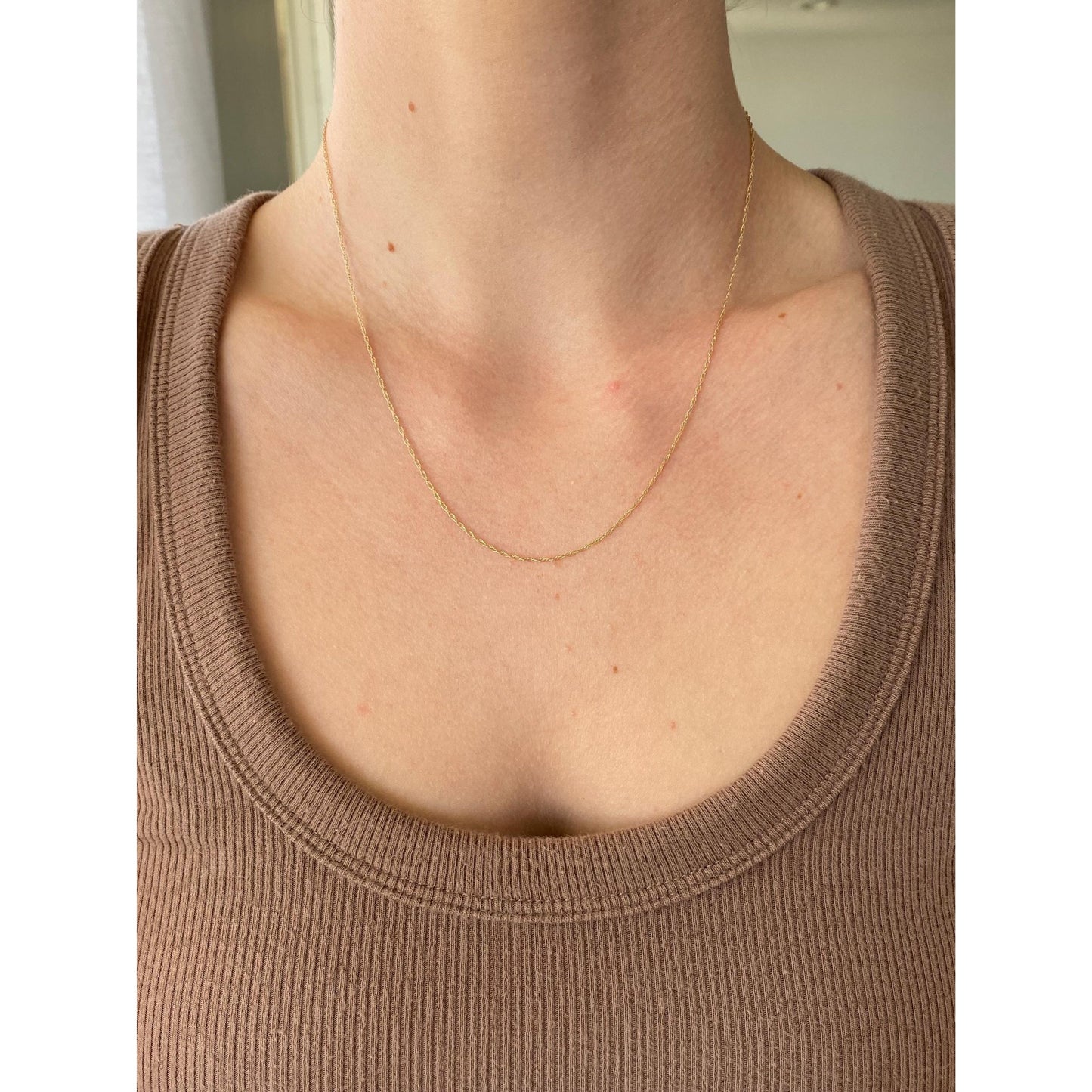 Vintage Solid 14k Yellow Gold Chain Necklace - 18 inches