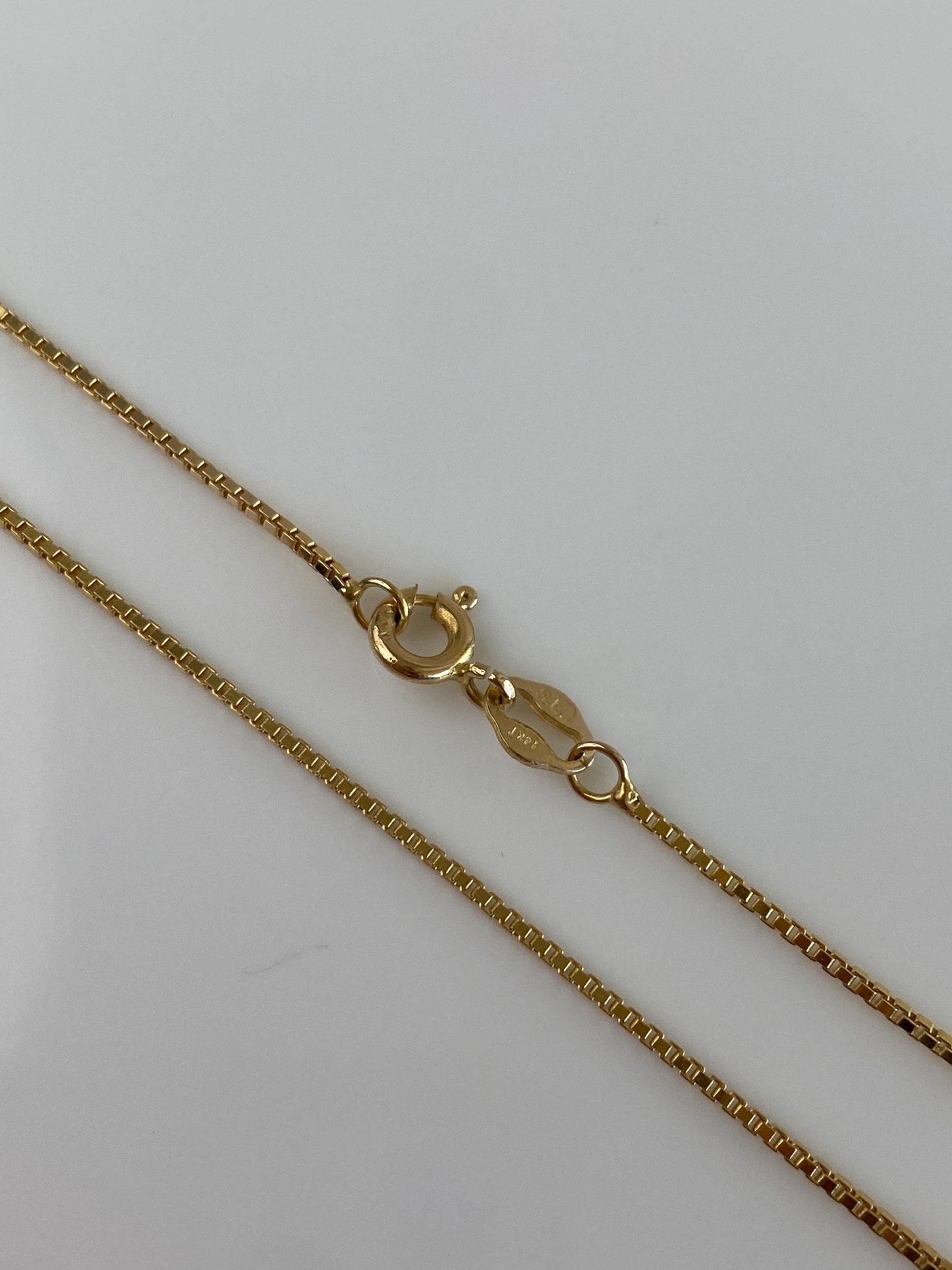 Vintage Solid 14k Yellow Gold Long Box Chain Necklace - 20 inches
