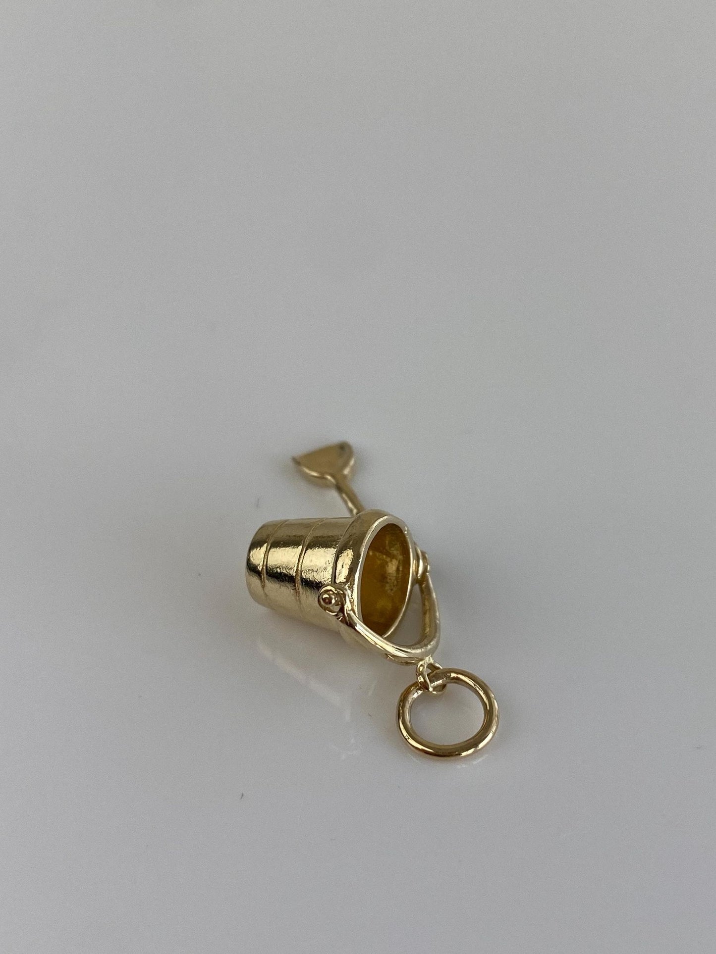 Vintage Solid 14k Yellow Gold Bucket Shovel Charm