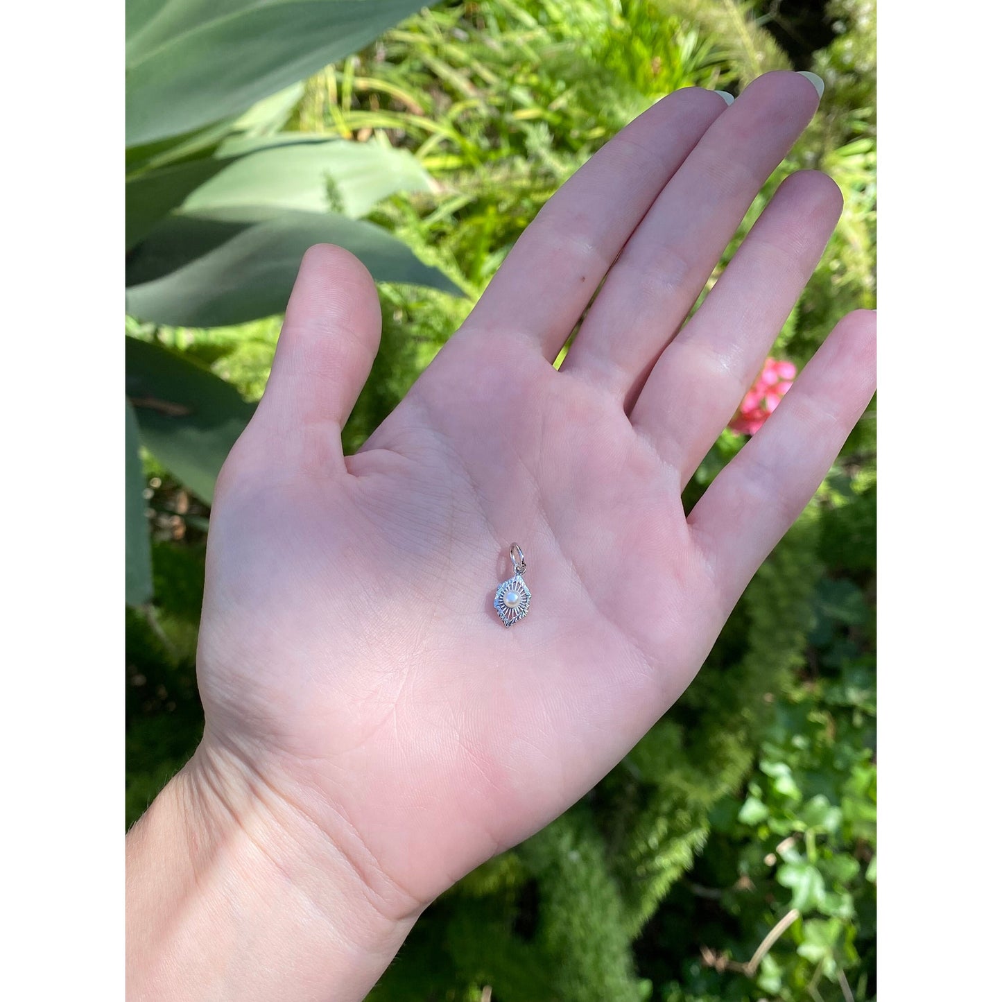 Vintage Solid 18k White Gold Pearl Charm