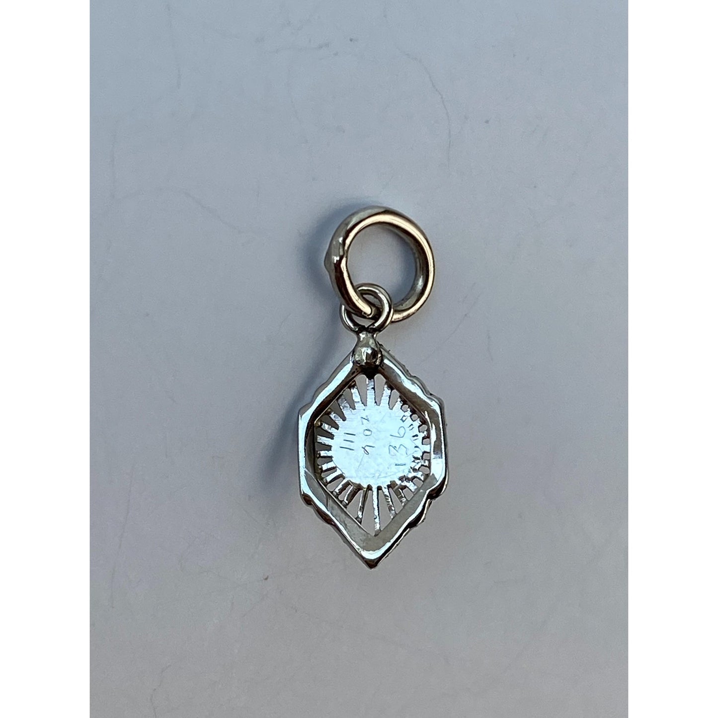 Vintage Solid 18k White Gold Pearl Charm