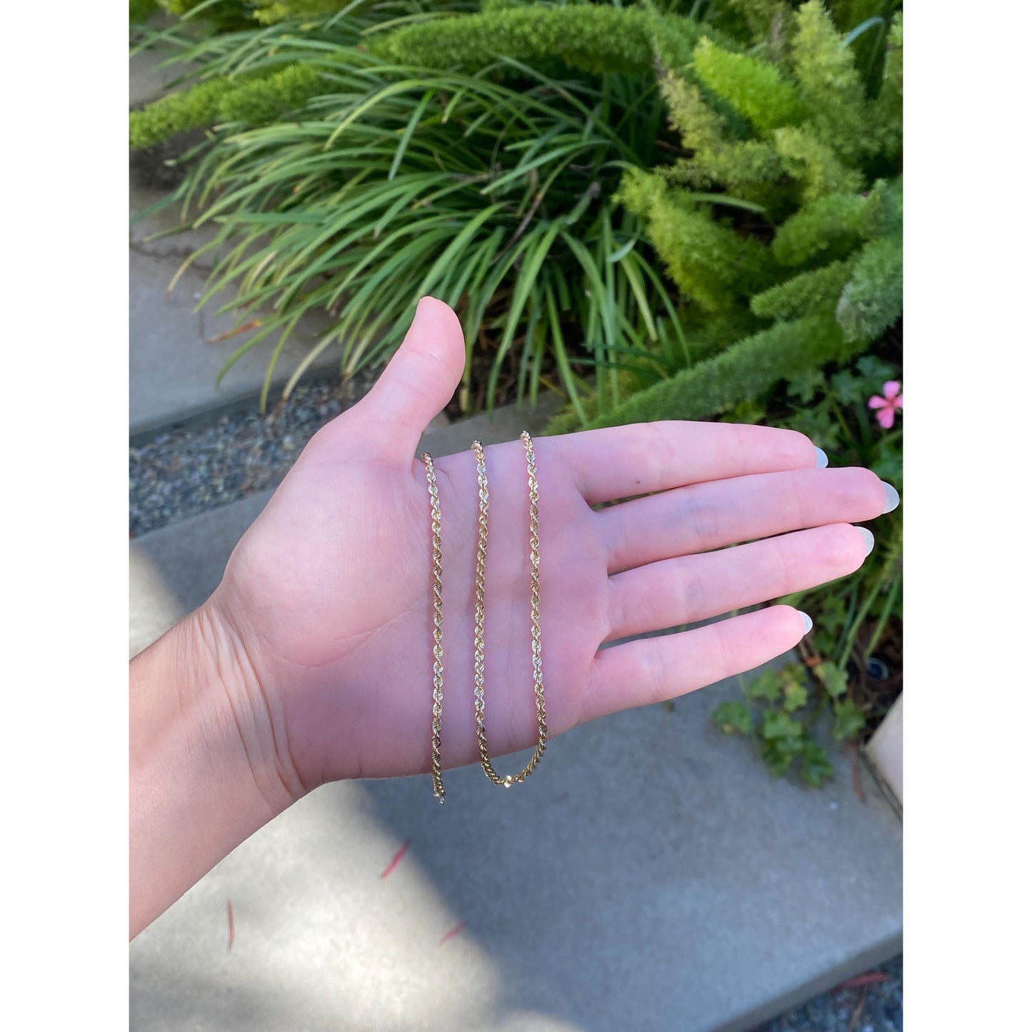 Vintage Solid 14k Yellow Gold Rope Chain Necklace - 22 inches