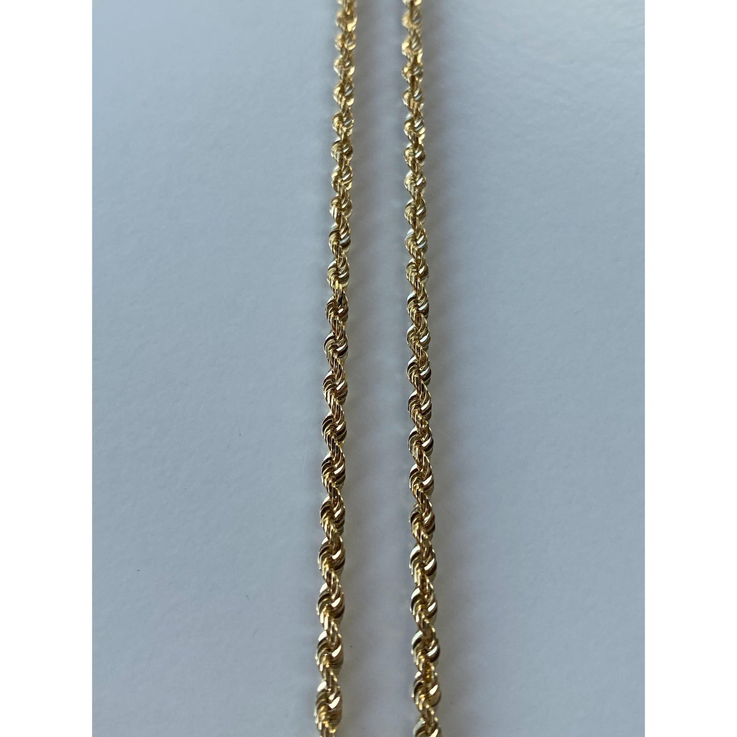 Vintage Solid 14k Yellow Gold Rope Chain Necklace - 22 inches