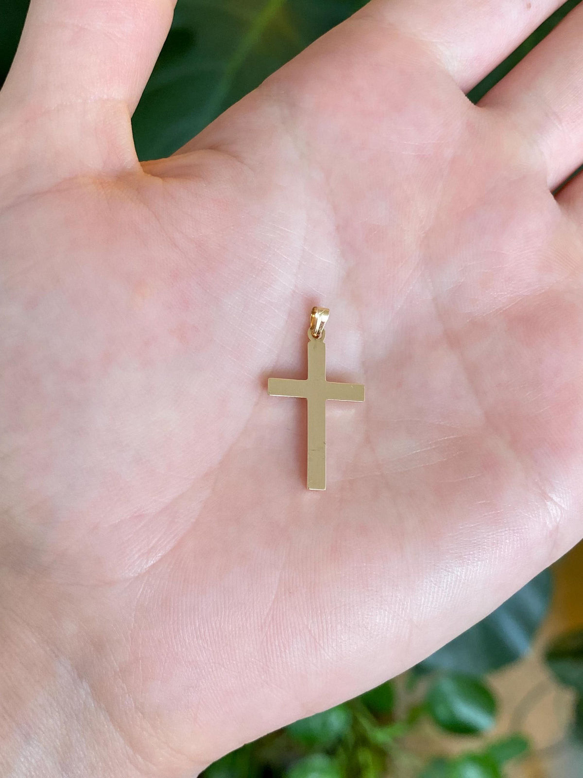 Vintage 14k Yellow Gold Cross Charm