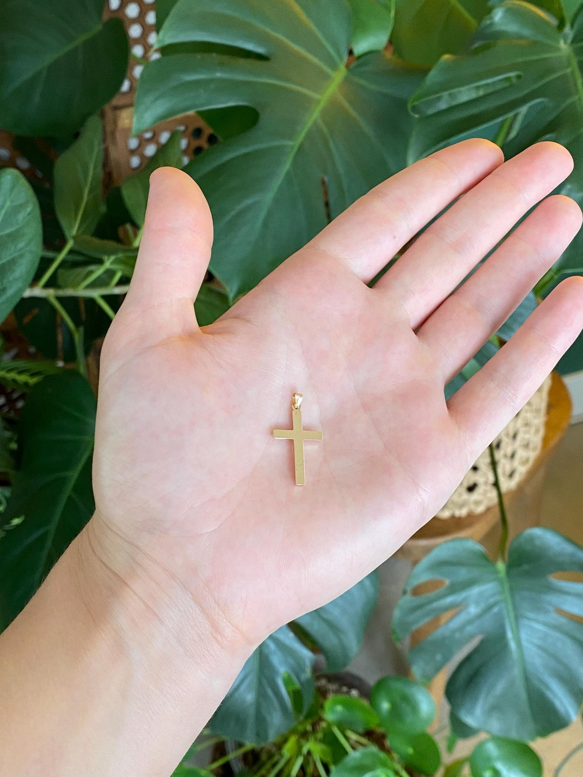 Vintage 14k Yellow Gold Cross Charm