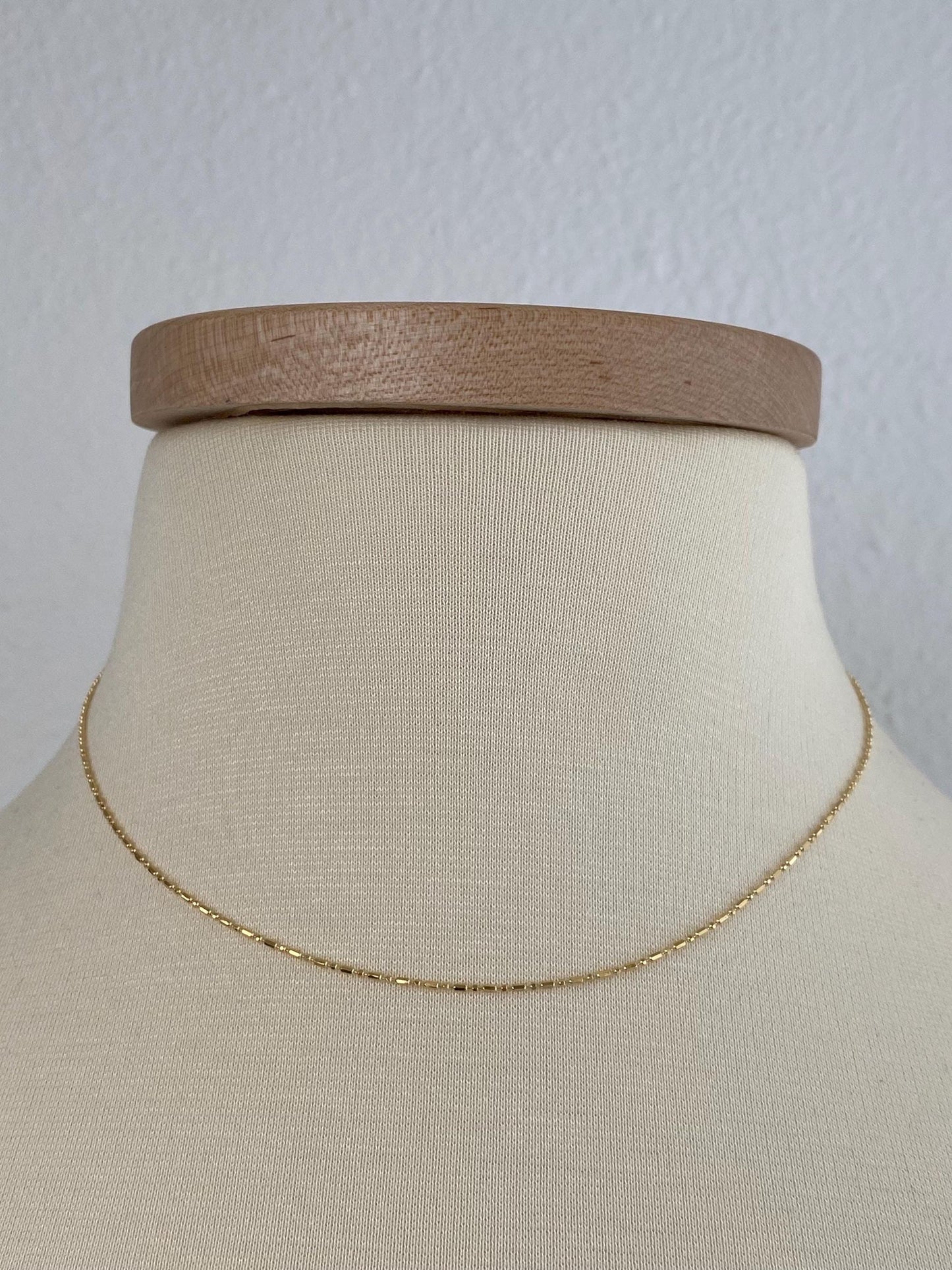 Vintage Solid 18k Yellow Gold Bead Chain Necklace - 15.75 inches