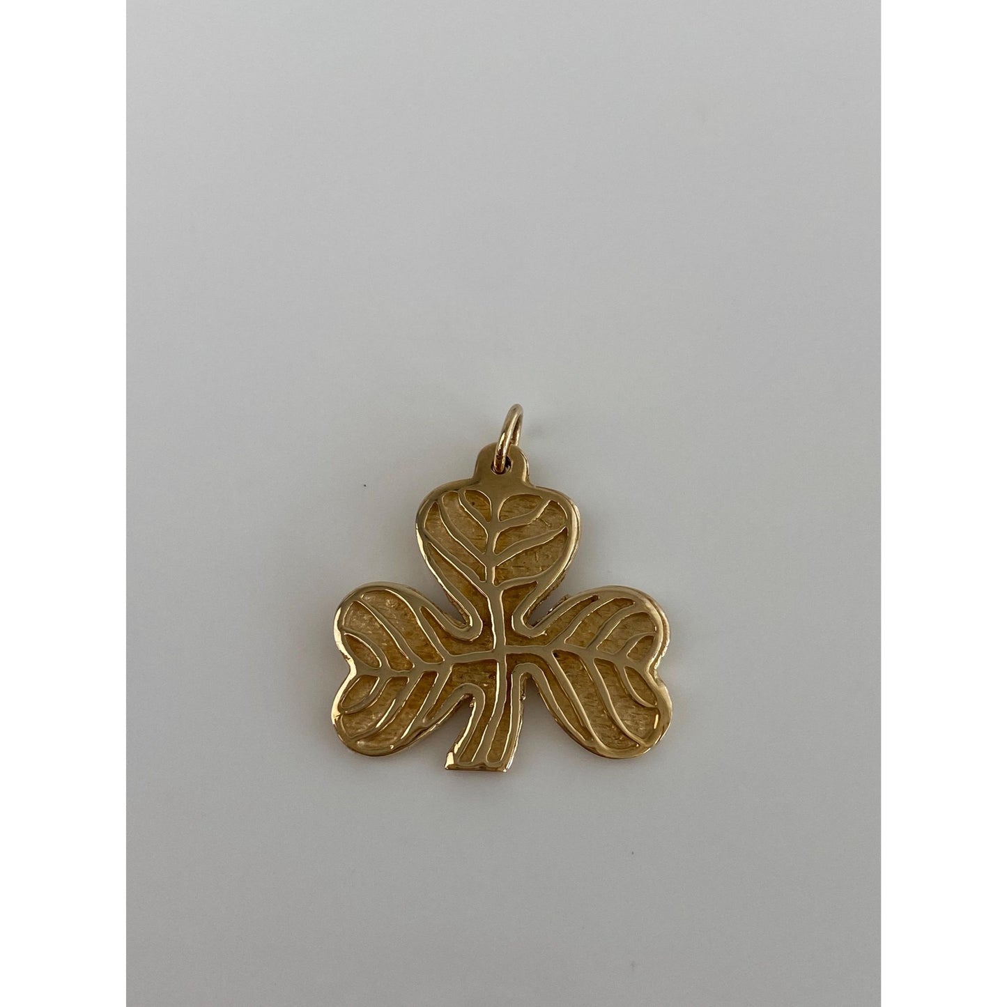 Vintage Solid 14k Yellow Gold Shamrock Charm