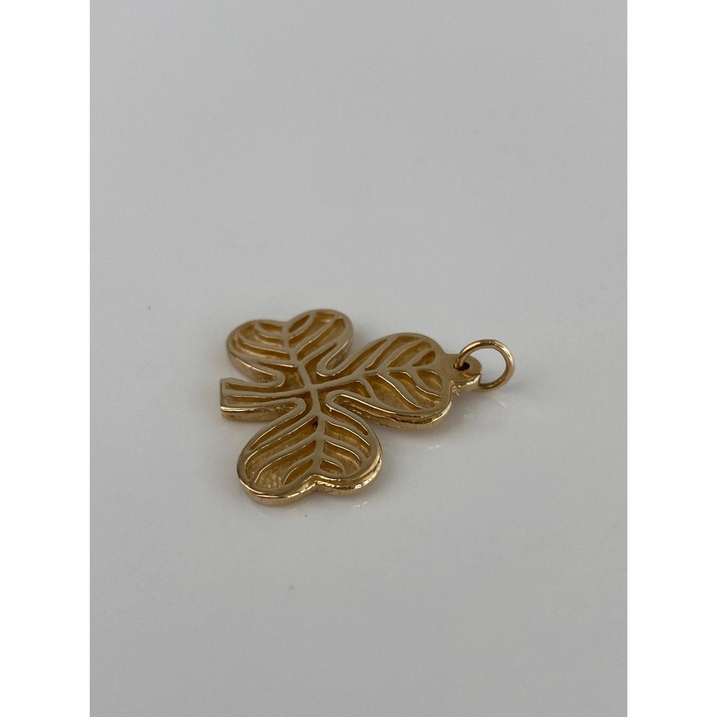 Vintage Solid 14k Yellow Gold Shamrock Charm