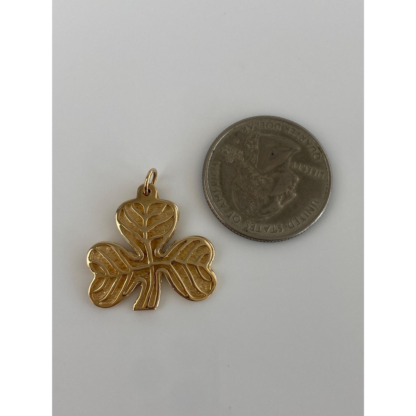Vintage Solid 14k Yellow Gold Shamrock Charm