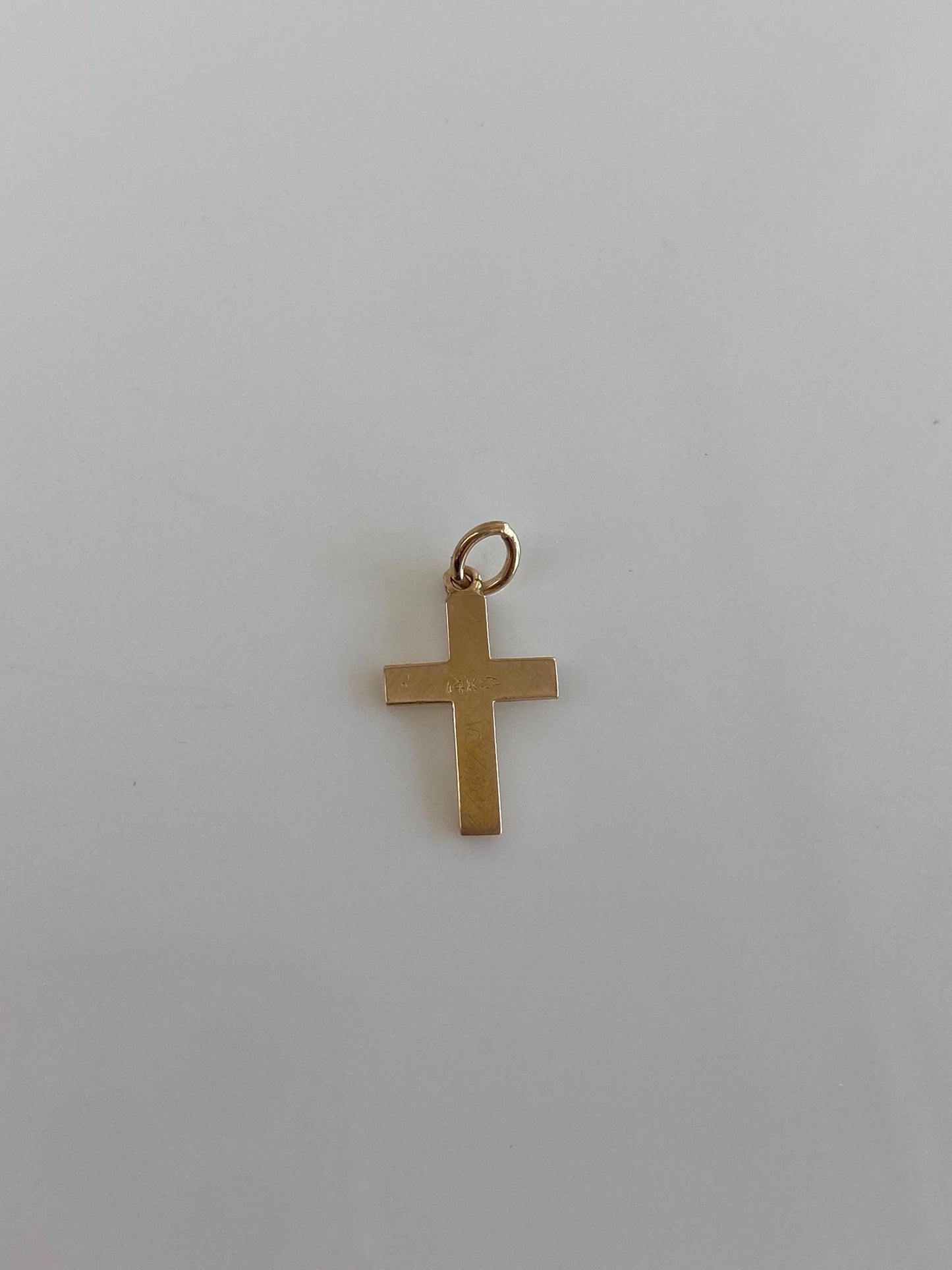 Vintage Solid 14k Yellow Gold Cross Charm
