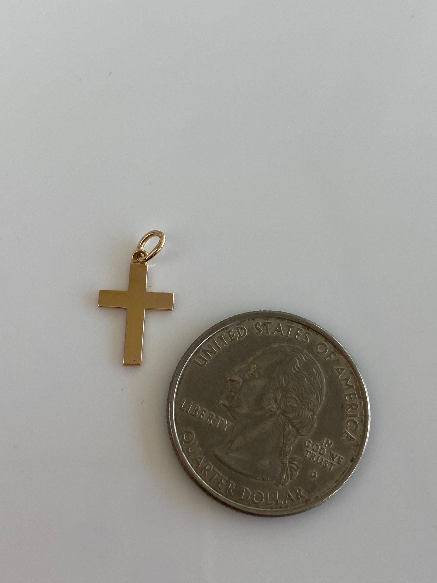 Vintage Solid 14k Yellow Gold Cross Charm