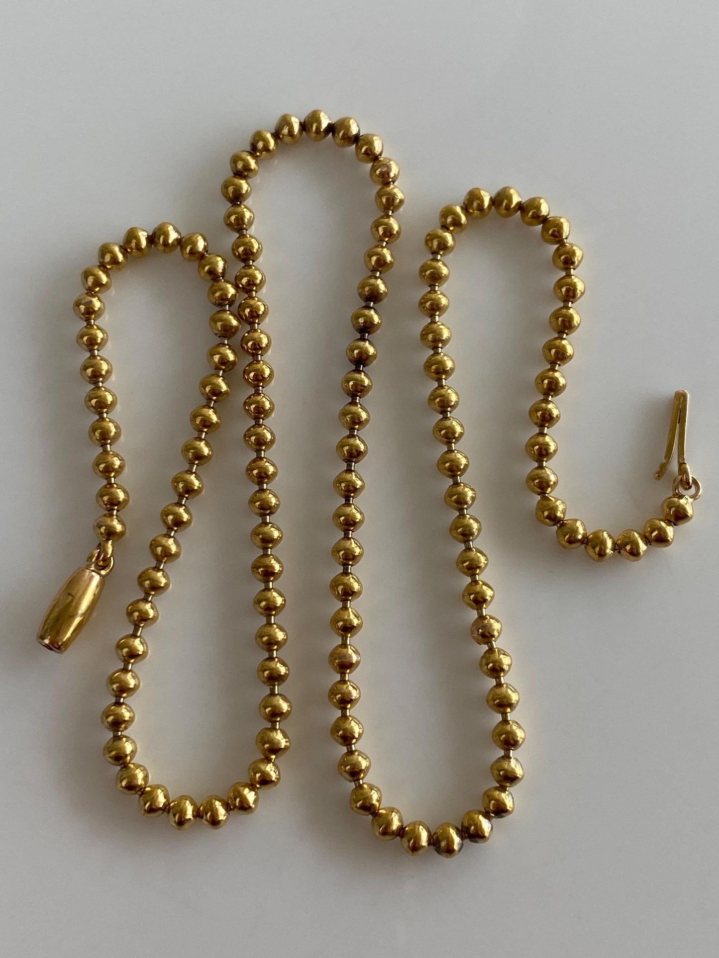 Vintage Solid 22k Yellow Gold Ball Chain Necklace - 15.75 inches