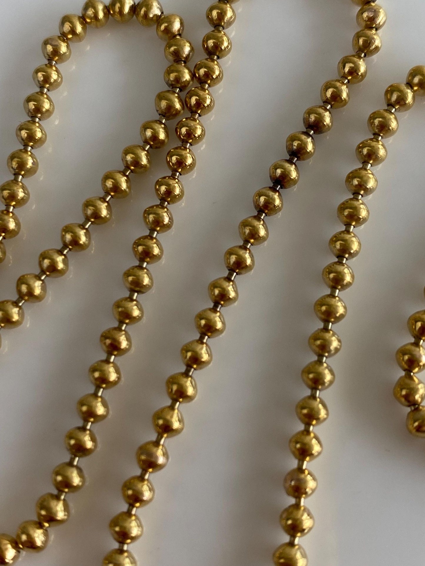 Vintage Solid 22k Yellow Gold Ball Chain Necklace - 15.75 inches