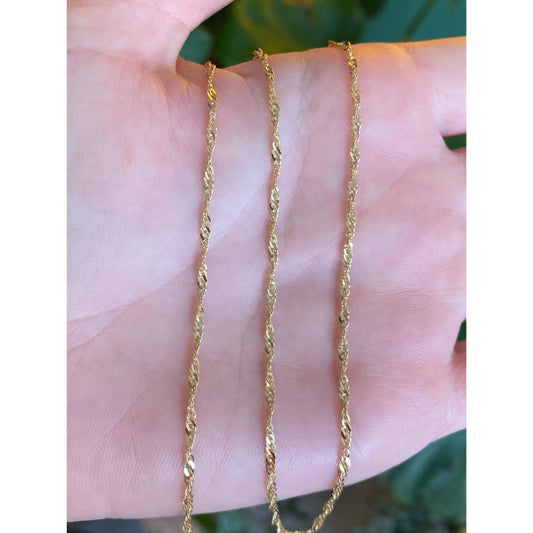 Vintage Solid 14k Yellow Gold Twist Chain - 20 inches