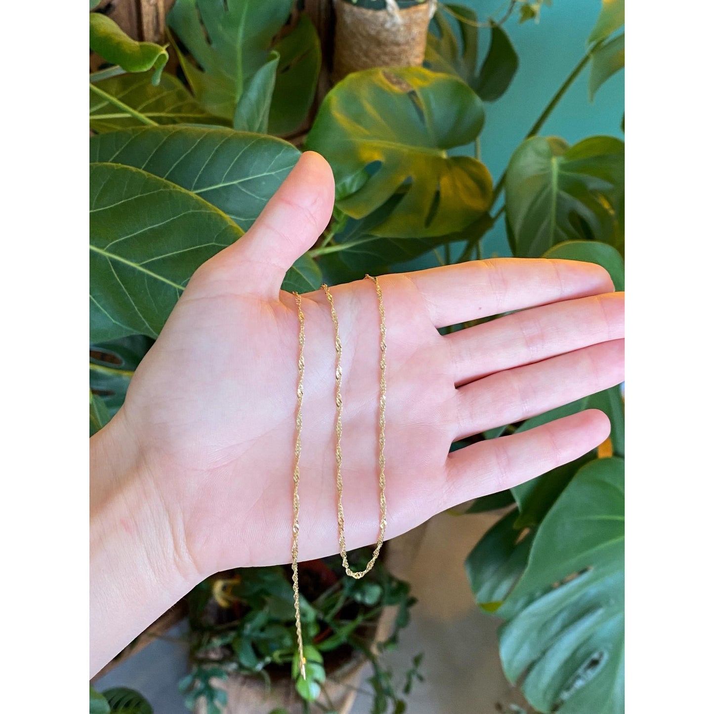 Vintage Solid 14k Yellow Gold Twist Chain - 20 inches