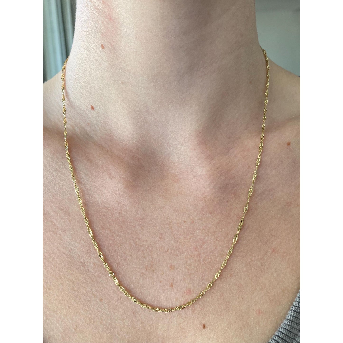 Vintage Solid 14k Yellow Gold Twist Chain - 20 inches