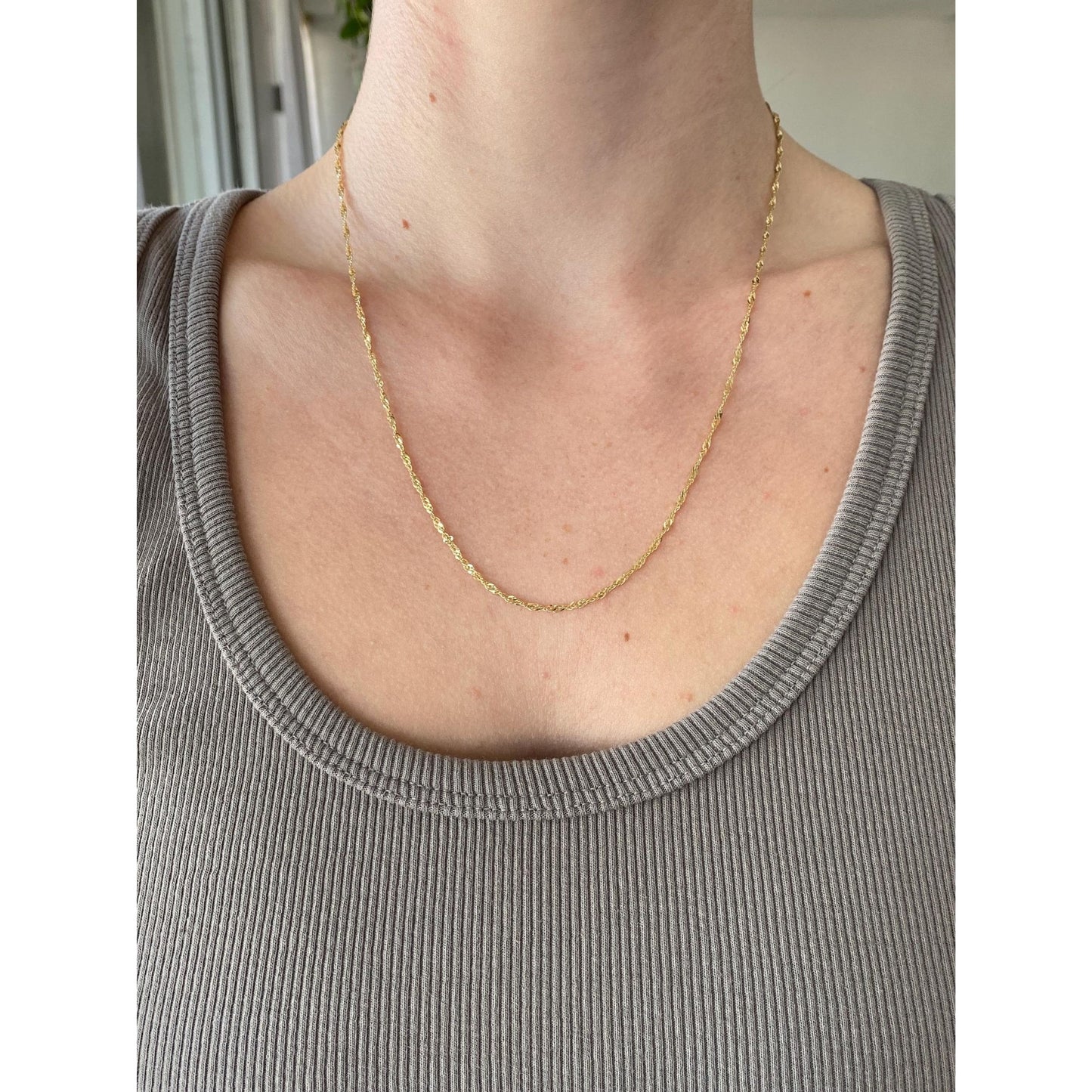 Vintage Solid 14k Yellow Gold Twist Chain - 20 inches
