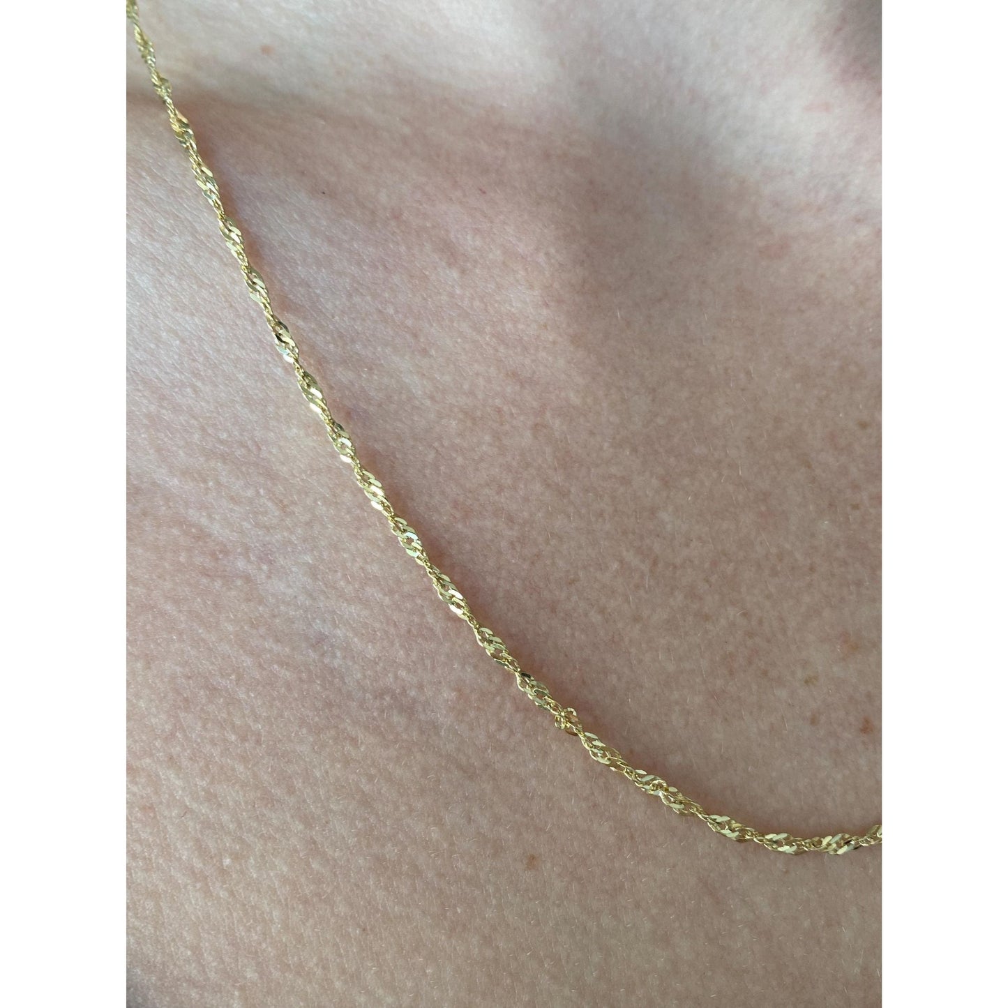Vintage Solid 14k Yellow Gold Twist Chain - 20 inches