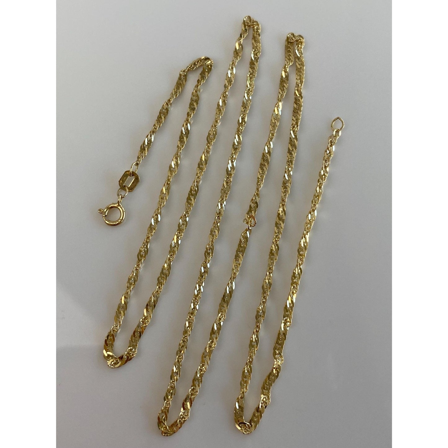 Vintage Solid 14k Yellow Gold Twist Chain - 20 inches