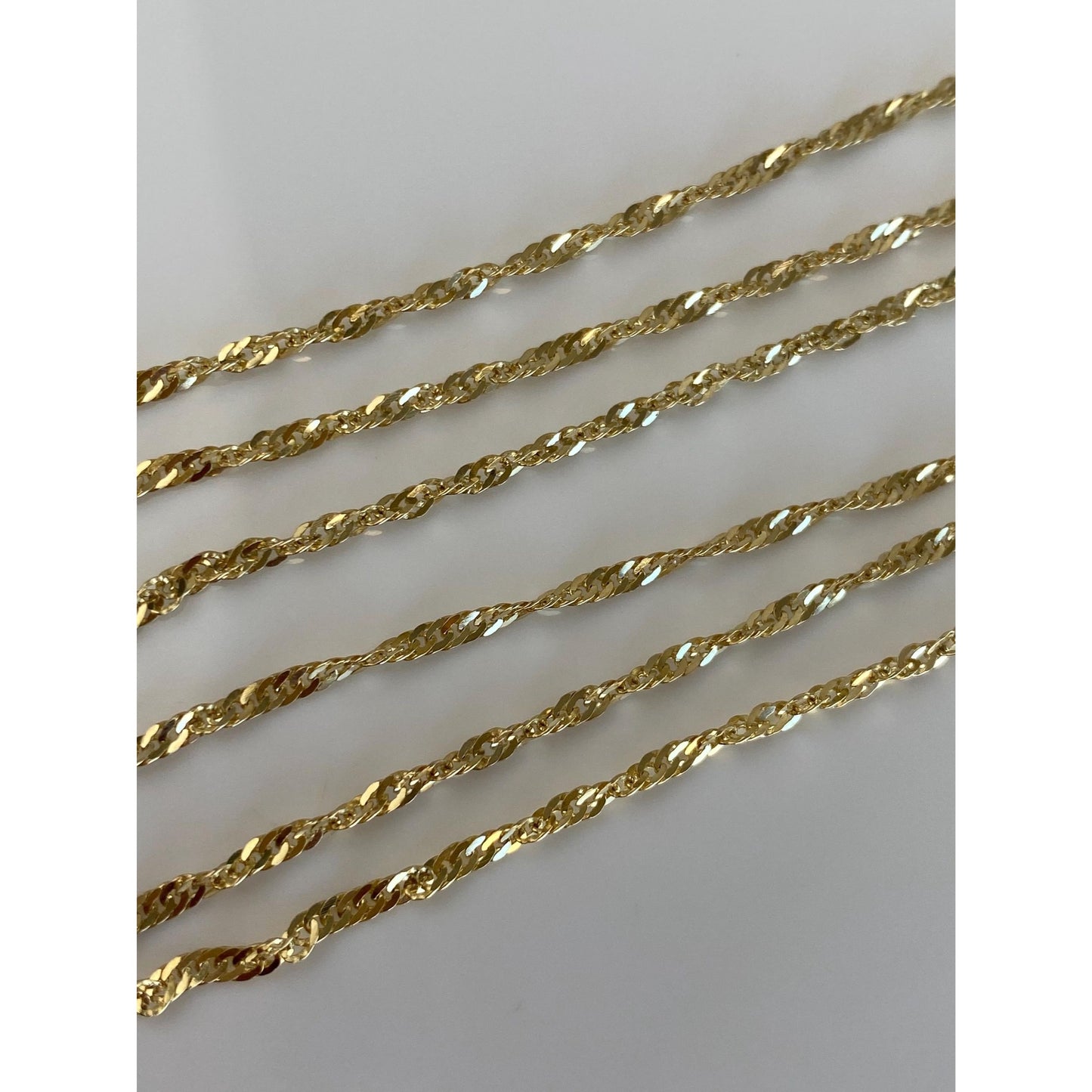 Vintage Solid 14k Yellow Gold Twist Chain - 20 inches