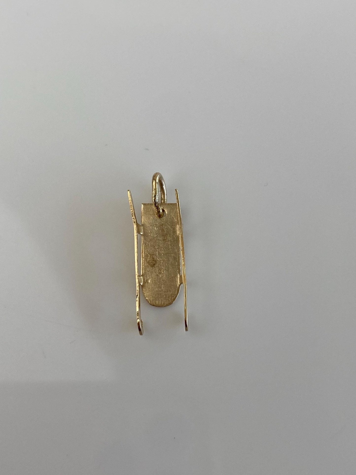Vintage Solid 9k Yellow Gold Sled Charm