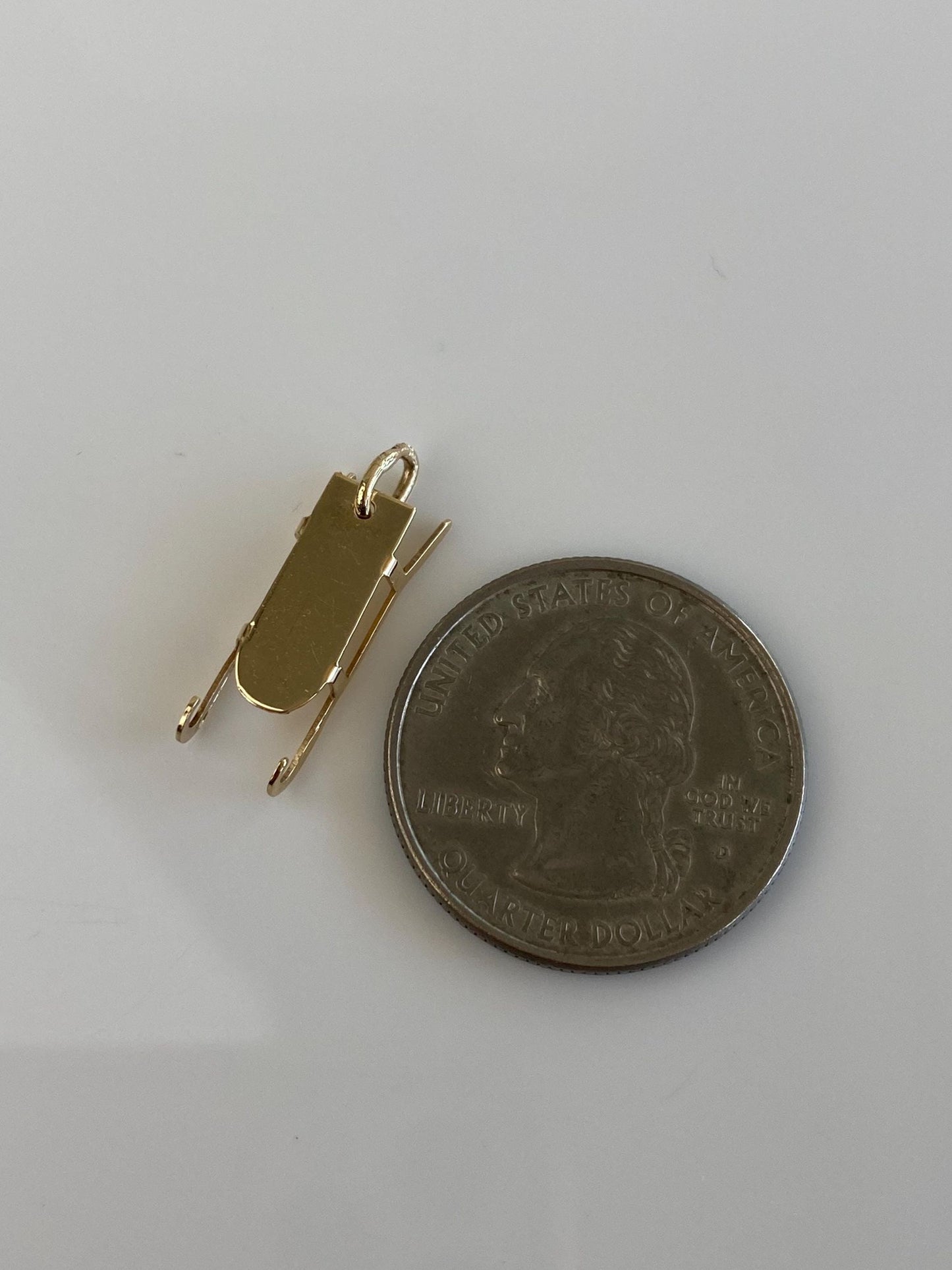 Vintage Solid 9k Yellow Gold Sled Charm
