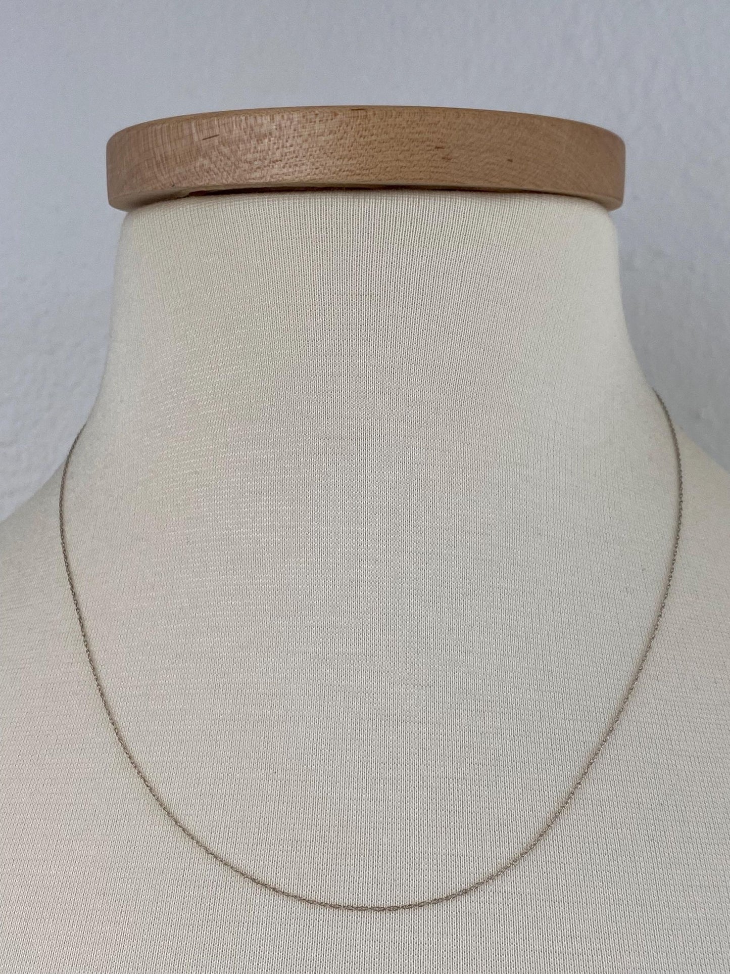 Vintage Solid 10k White Gold Dainty Chain Necklace - 19 inches
