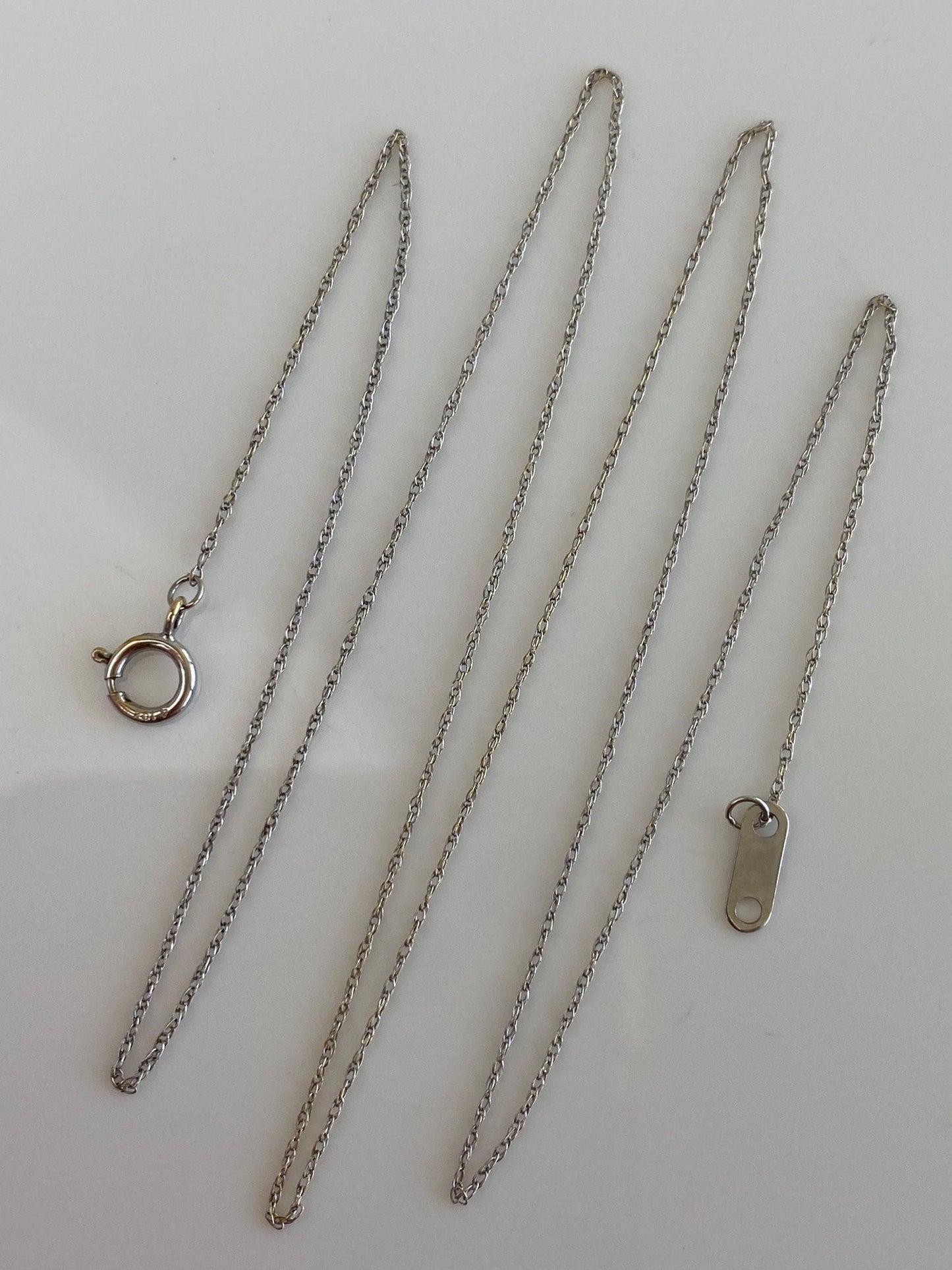 Vintage Solid 10k White Gold Dainty Chain Necklace - 19 inches