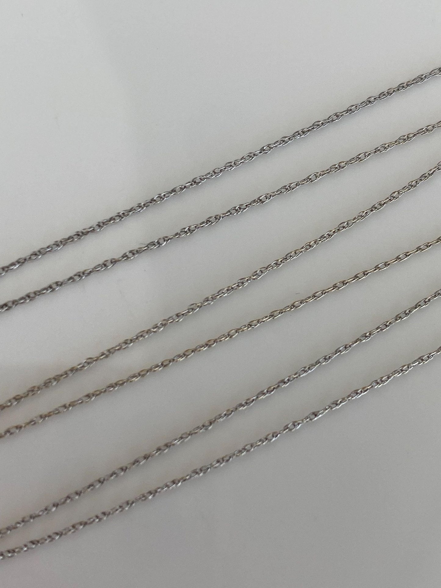 Vintage Solid 10k White Gold Dainty Chain Necklace - 19 inches