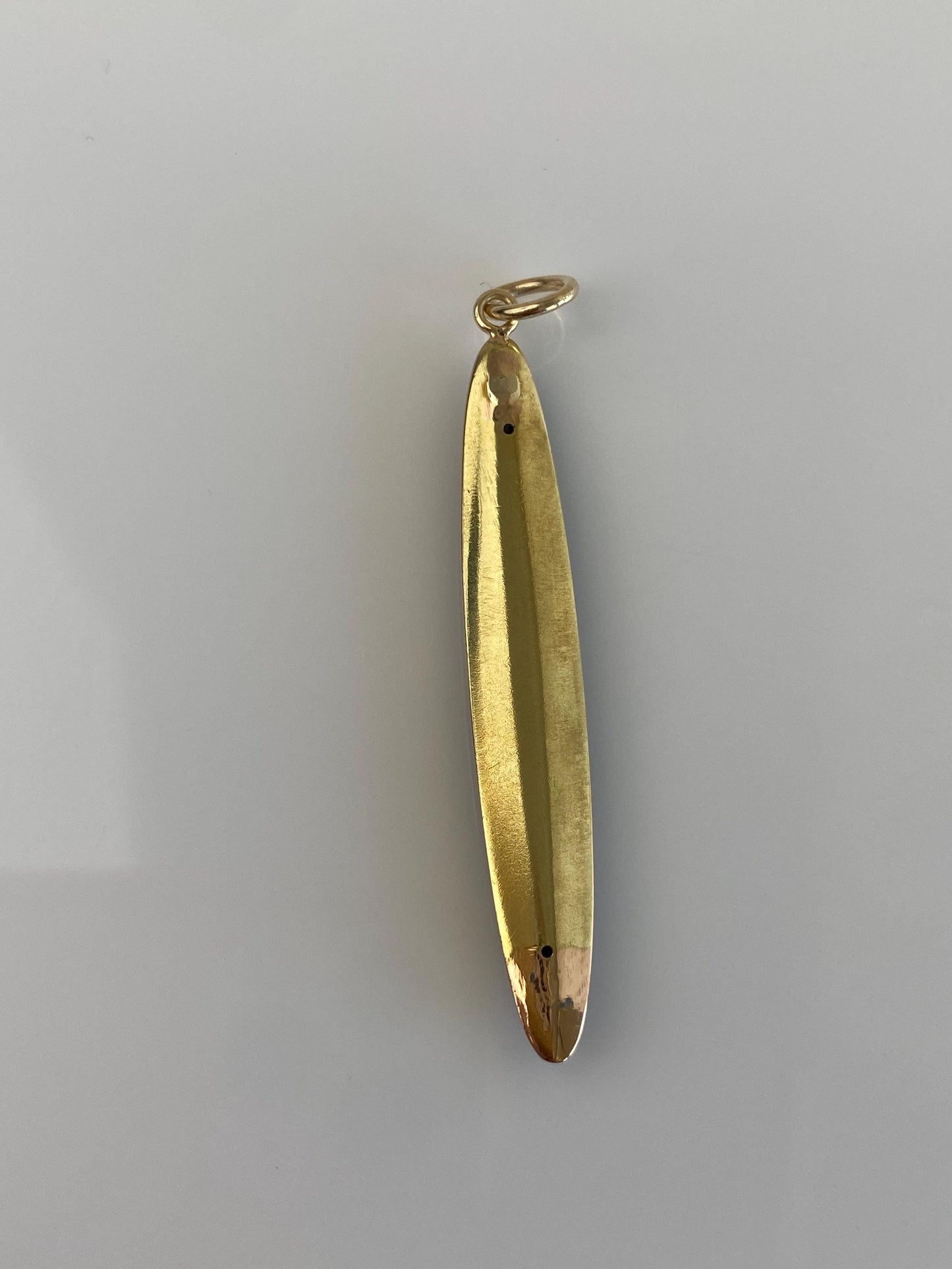 Vintage 14k Yellow Gold Black Enamel Dotted Bar Charm