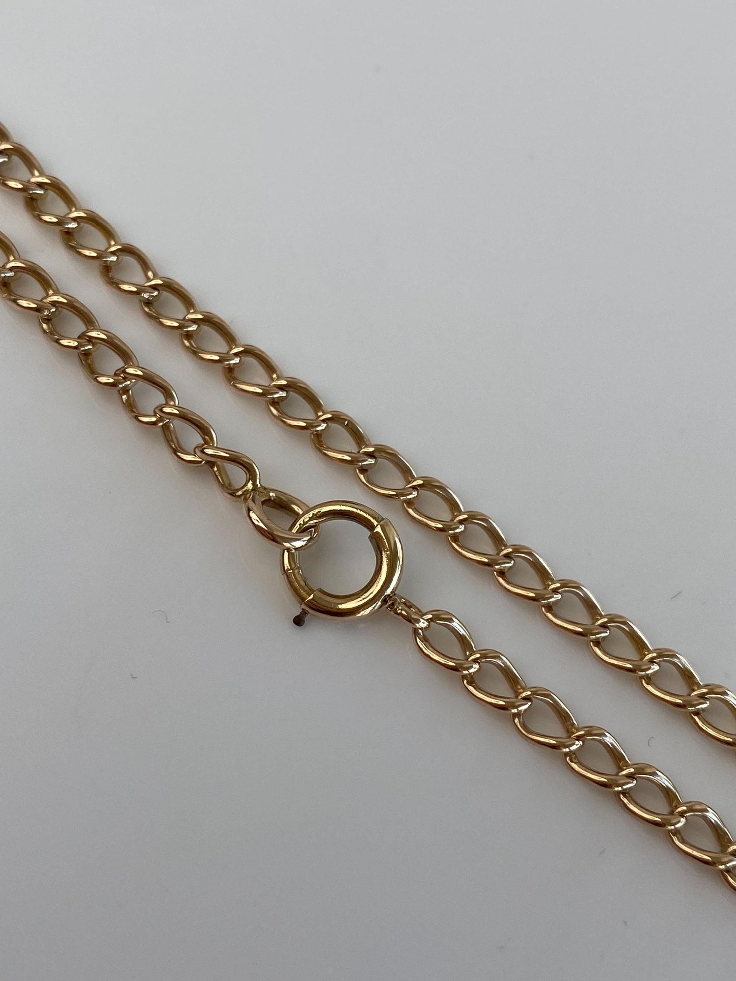 Vintage Solid 10k Yellow Gold Elongated Curb Chain Bracelet - 8 inches