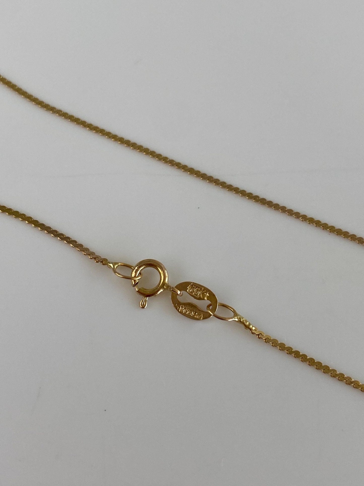 Vintage Solid 14k Yellow Gold Dainty Serpentine Chain Bracelet - 7 inches