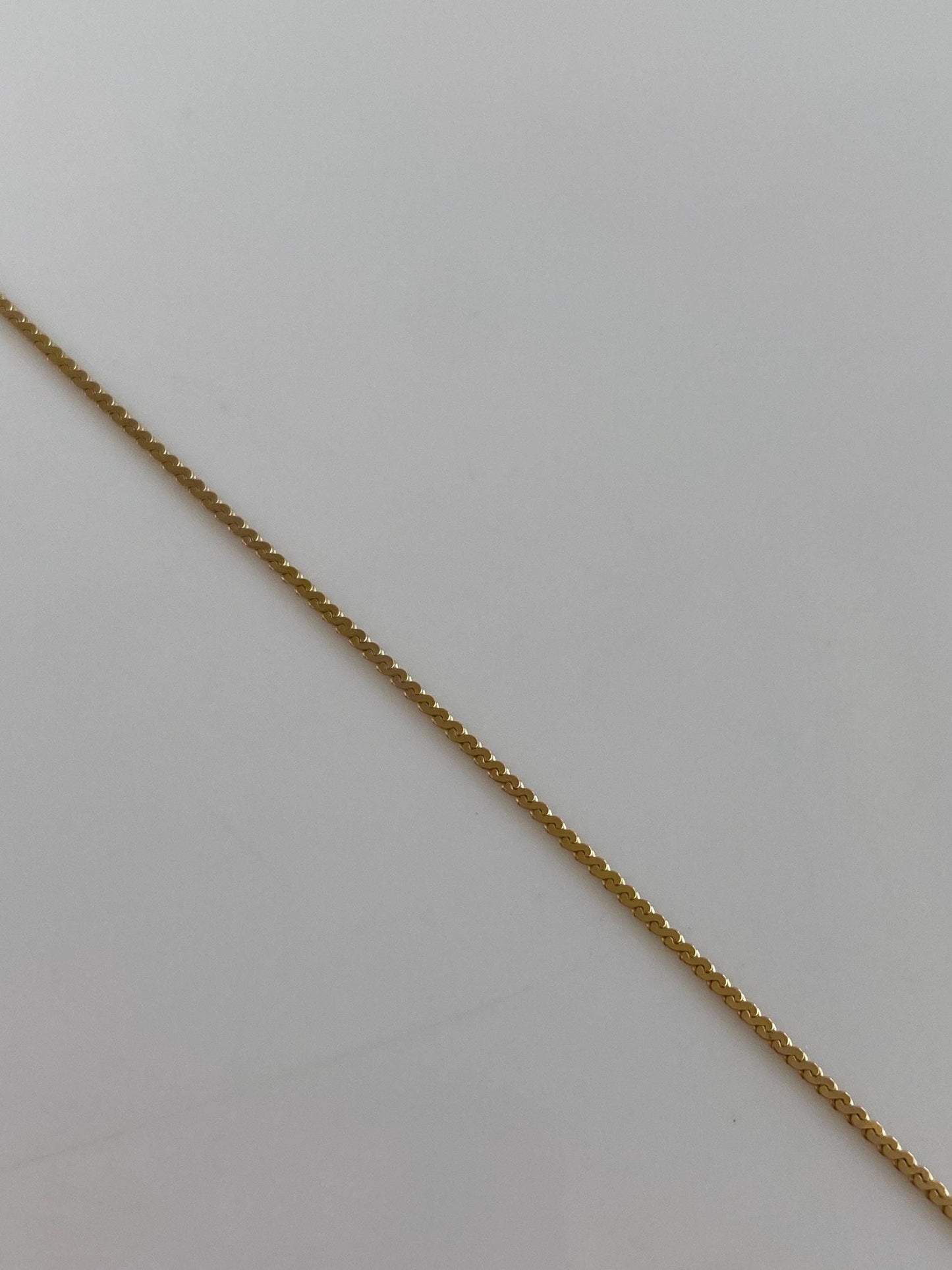 Vintage Solid 14k Yellow Gold Dainty Serpentine Chain Bracelet - 7 inches