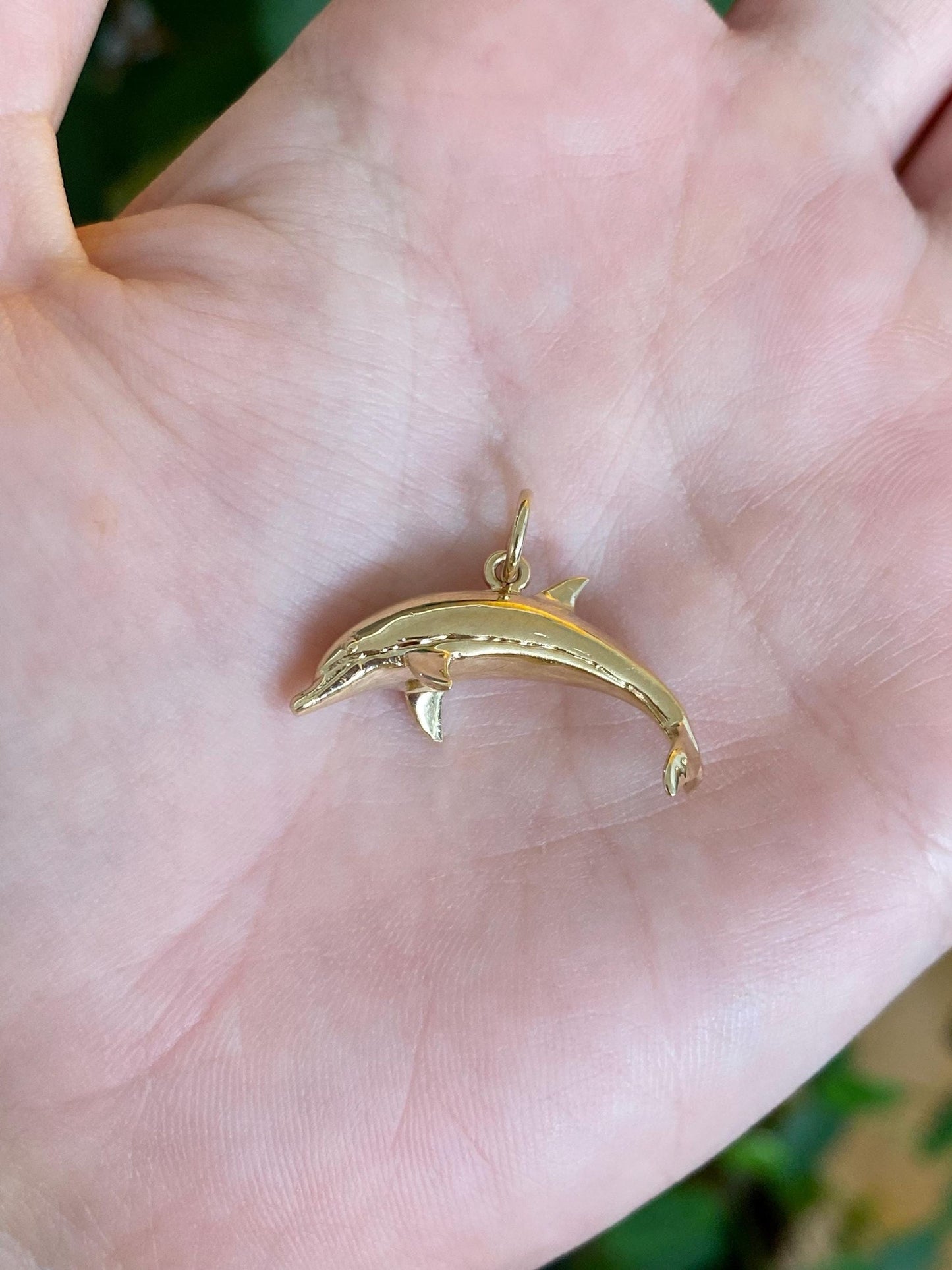 Vintage Solid 14k Yellow Gold Dolphin Charm