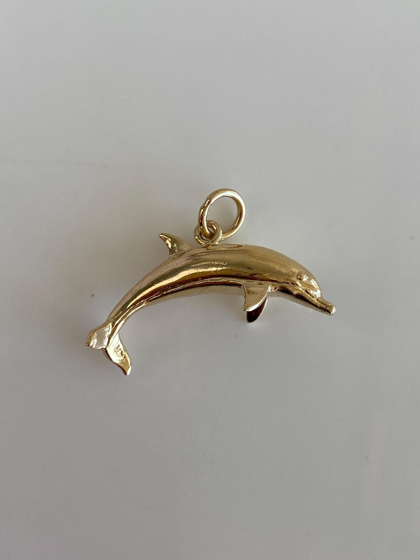 Vintage Solid 14k Yellow Gold Dolphin Charm