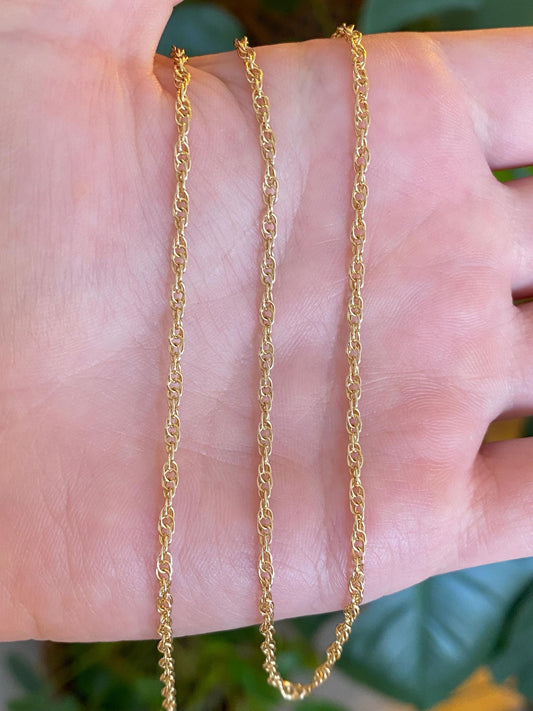 Vintage Solid 14k Yellow Gold Chain Necklace - 22.25 inches