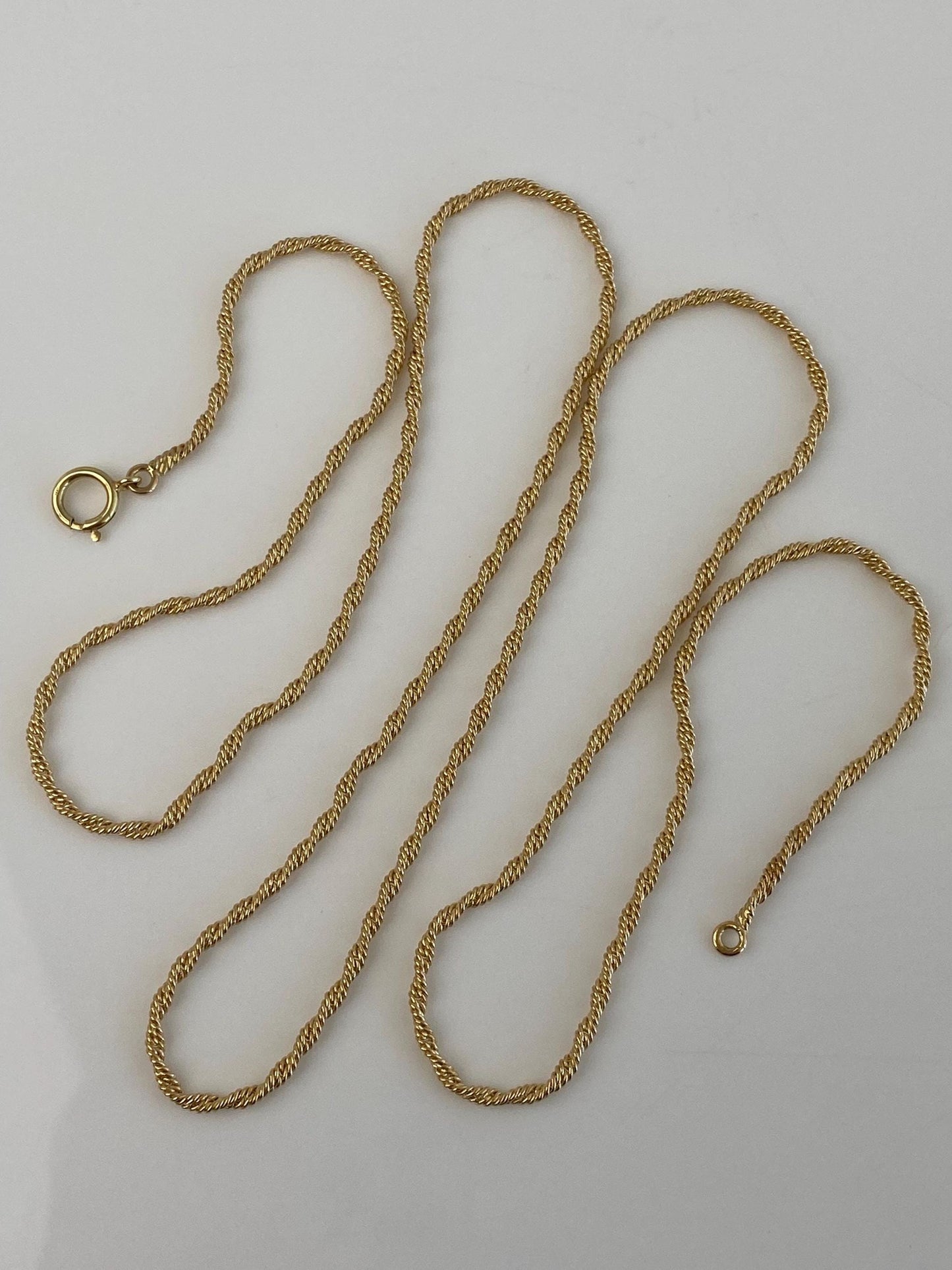 Vintage Solid 14k Yellow Gold Twist Chain Necklace - 27 inches