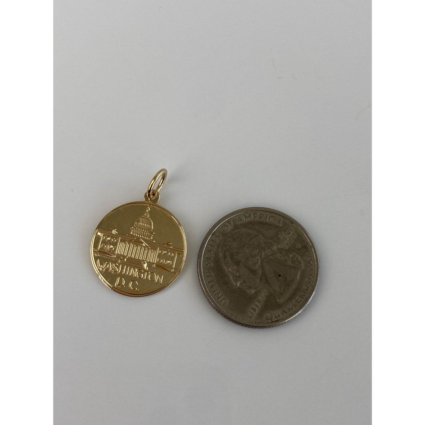Vintage Solid 14k Yellow Gold Washington DC Charm