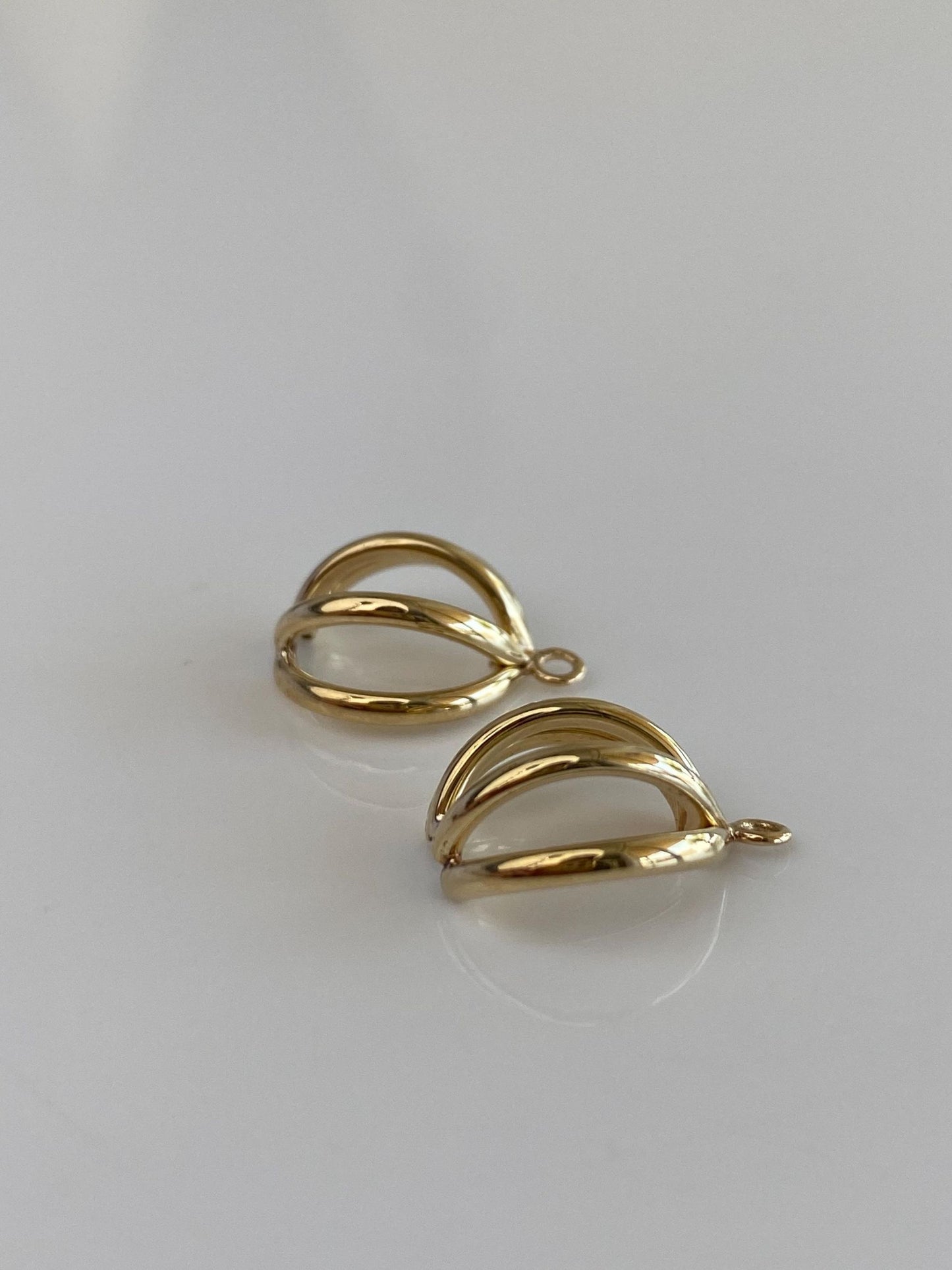 Vintage 14k Yellow Gold Open Sphere Earring Jackets