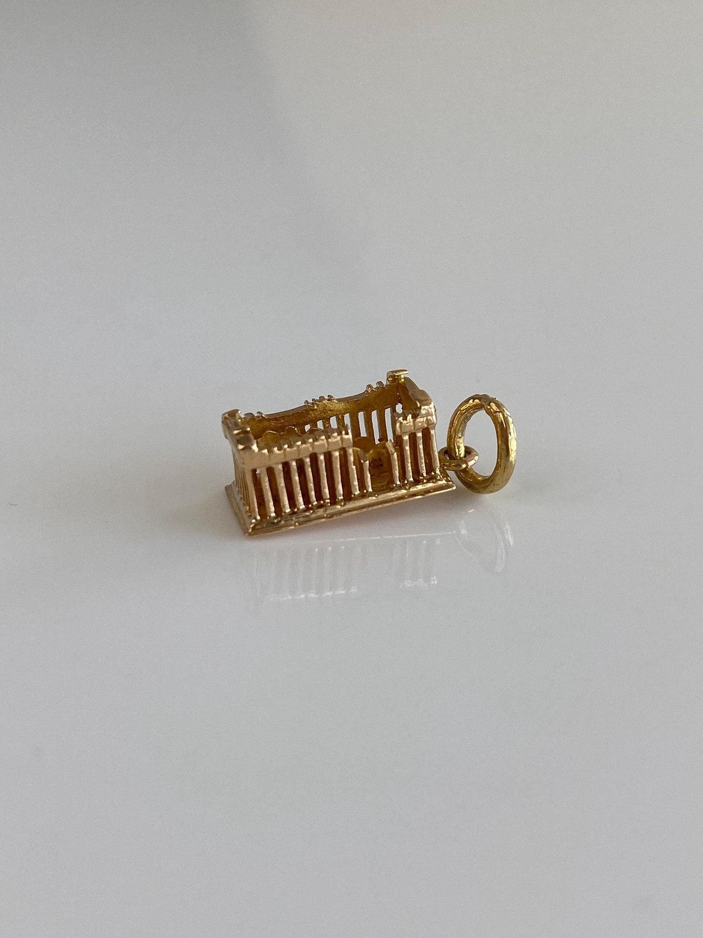 Vintage Solid 18k Yellow Gold Building Charm