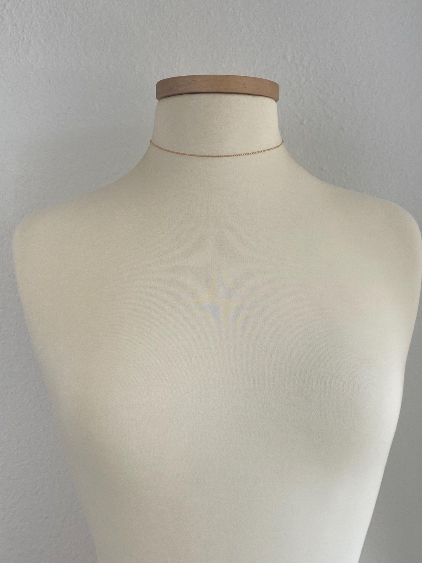 Vintage Solid 14k Yellow Gold Bead Chain Necklace - 14.75 inches