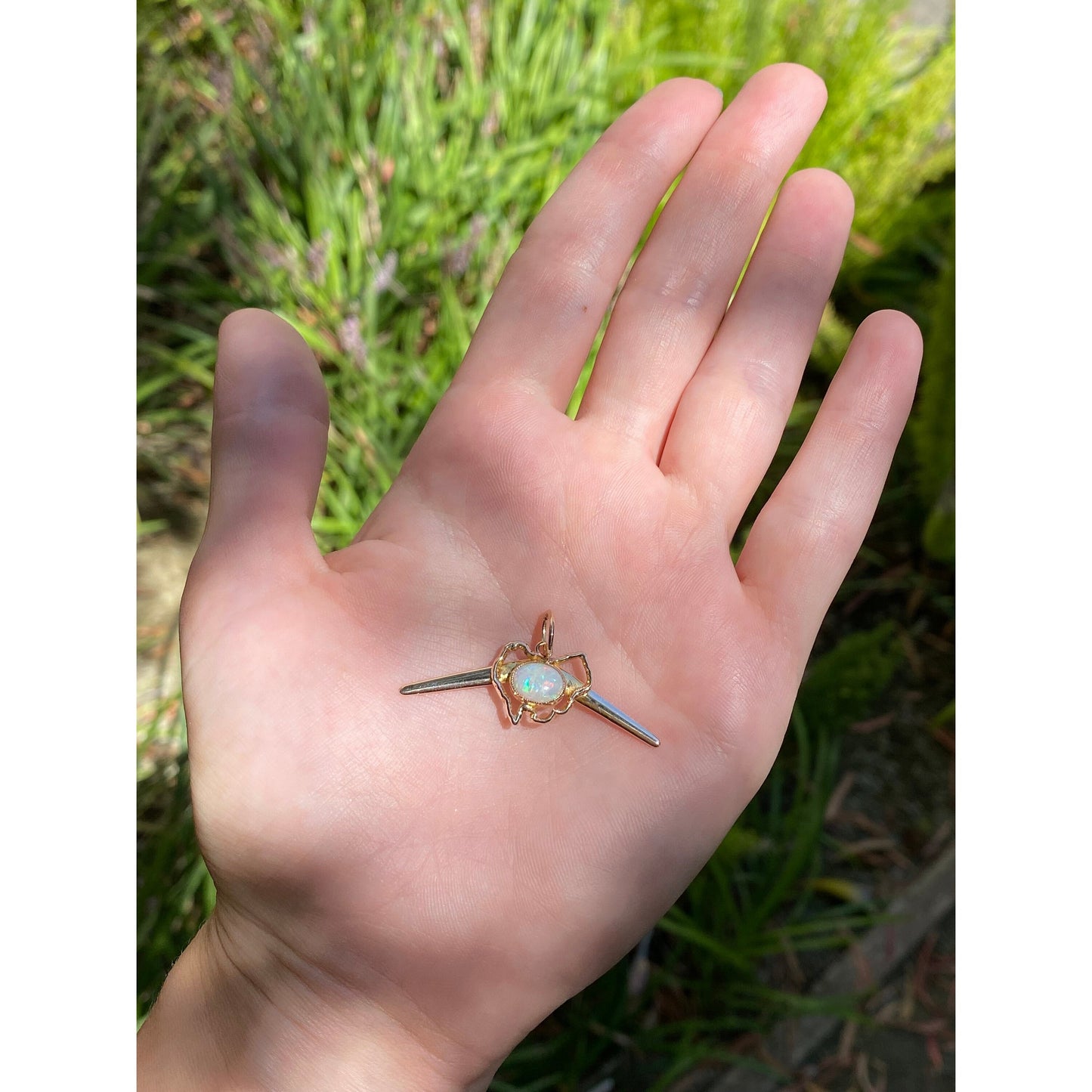 Vintage Solid 9k Yellow Gold Opal Boomerang Australia Charm