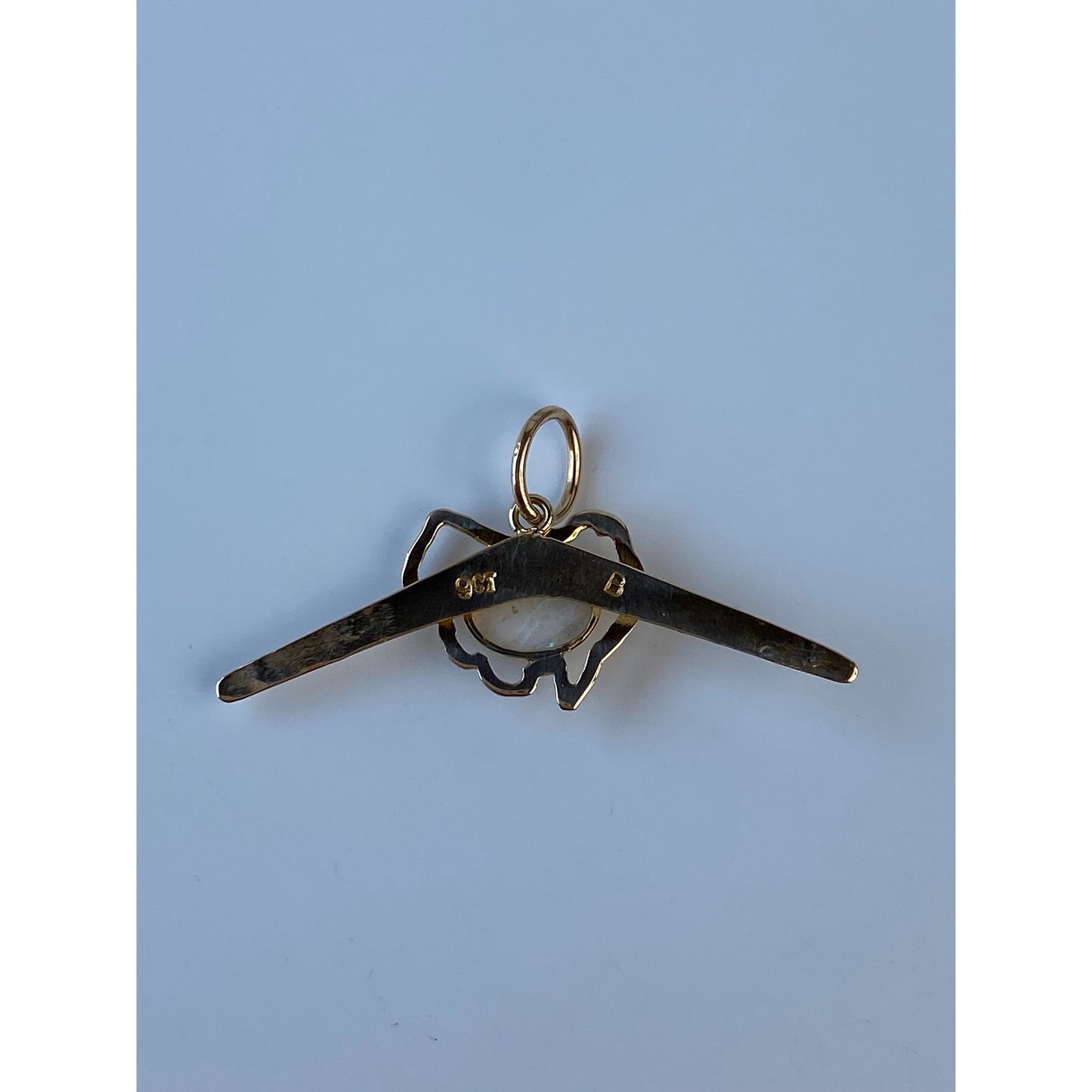 Vintage Solid 9k Yellow Gold Opal Boomerang Australia Charm