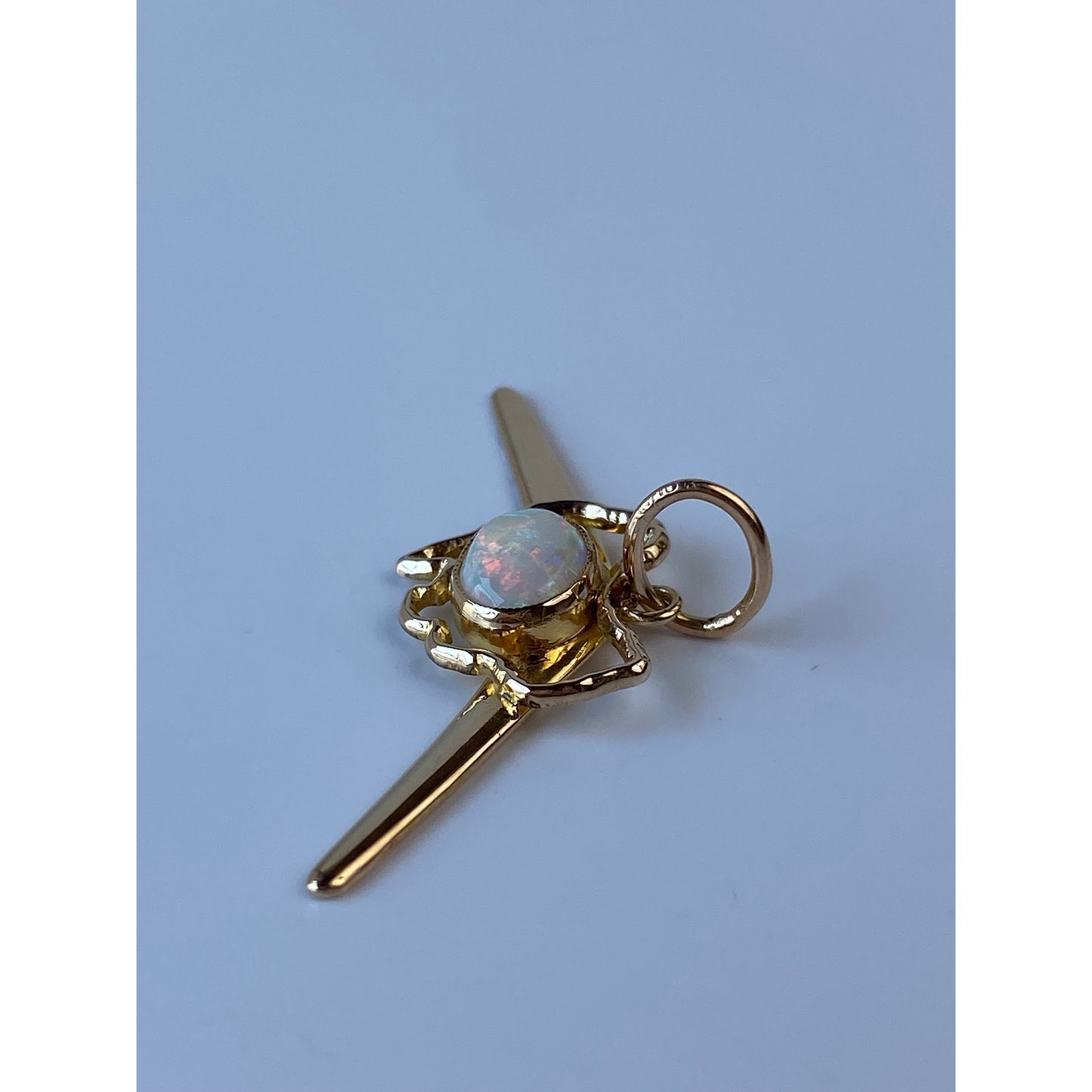 Vintage Solid 9k Yellow Gold Opal Boomerang Australia Charm