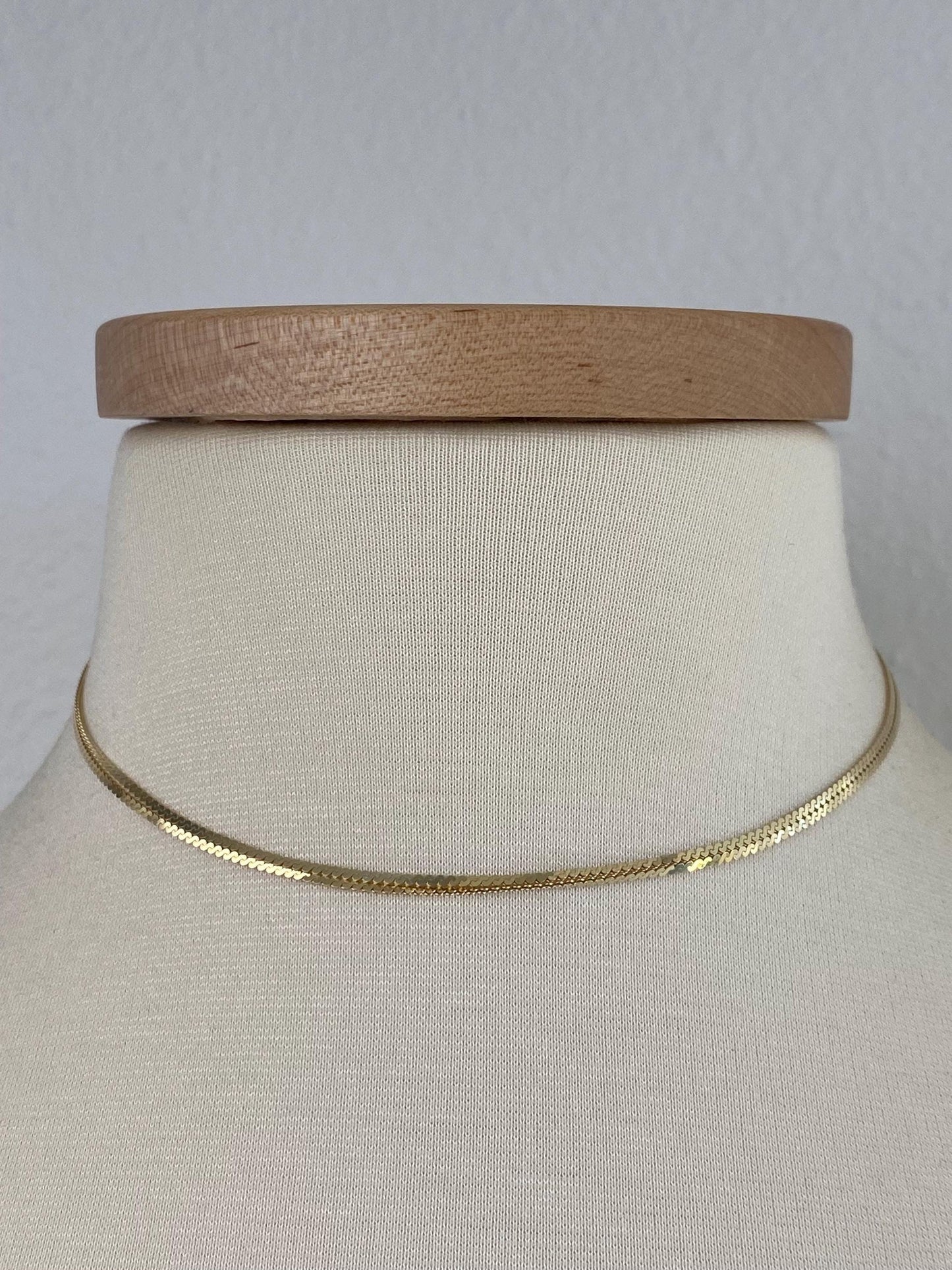 Vintage Solid 14k Yellow Gold Long Serpentine Chain Necklace - 30 inches